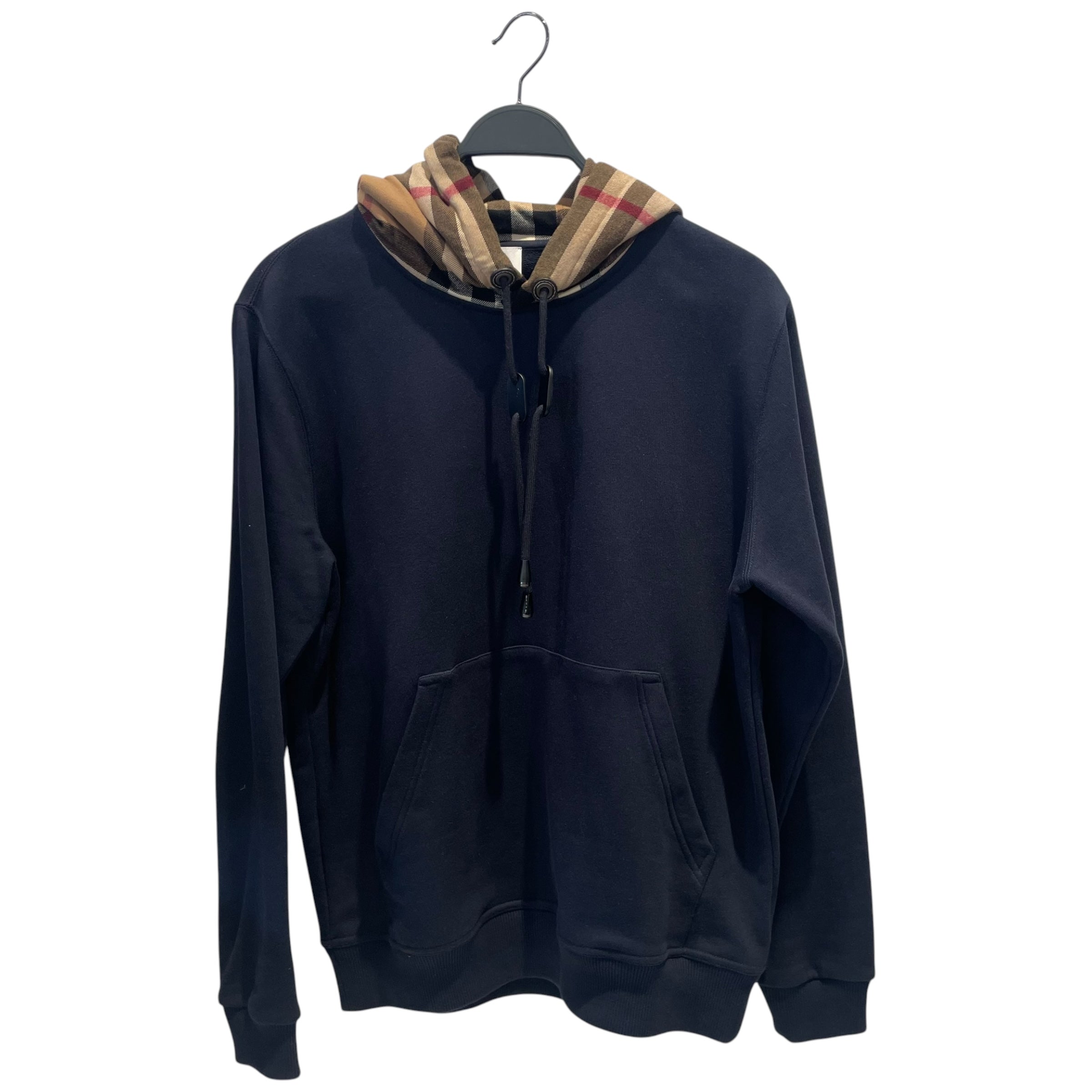 BURBERRY/Hoodie/S/Cotton/NVY/ckeck lined flannel hood view 1