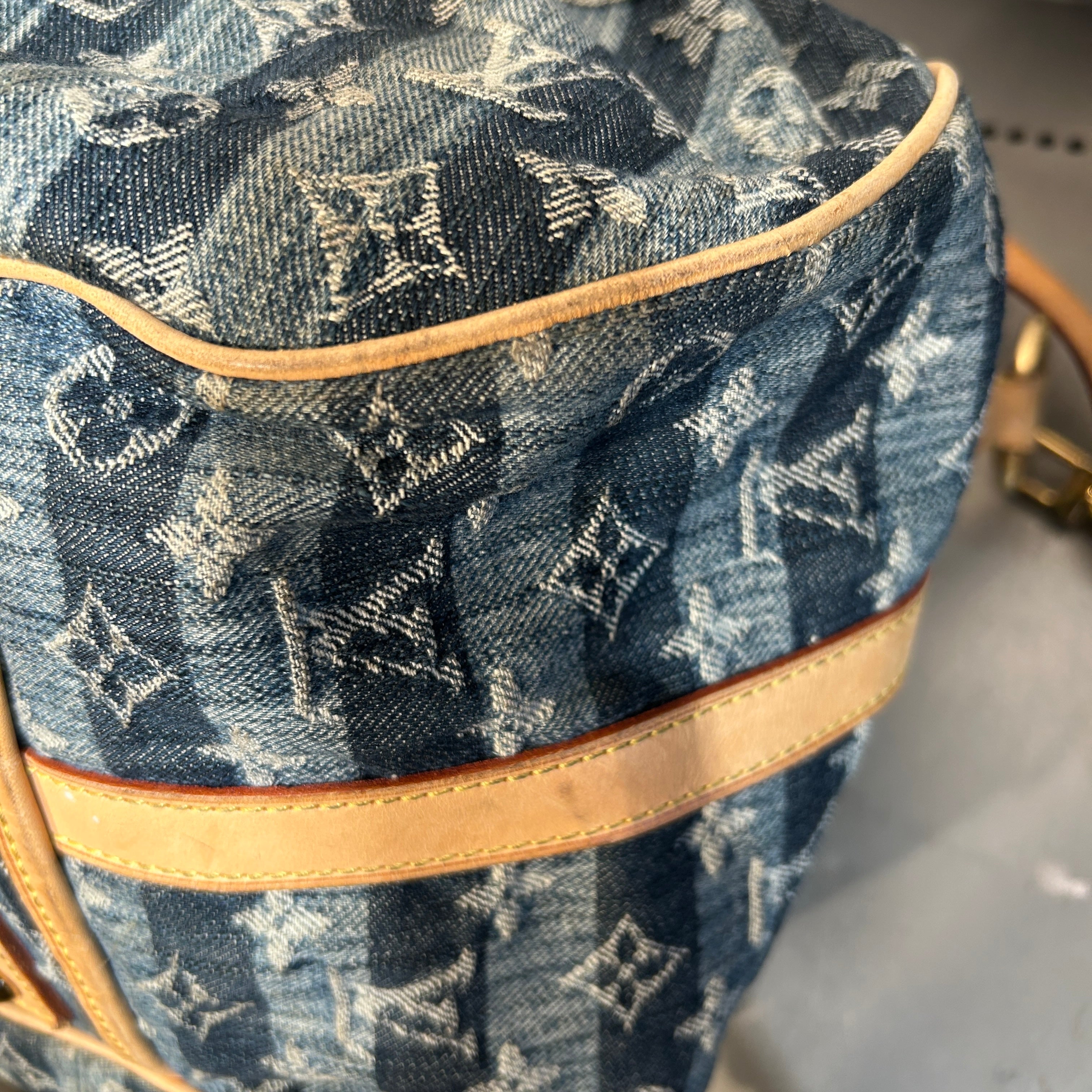 LOUIS VUITTON/Cross Body Bag/Monogram/Denim/NVY/denim cabas raye gm view 8