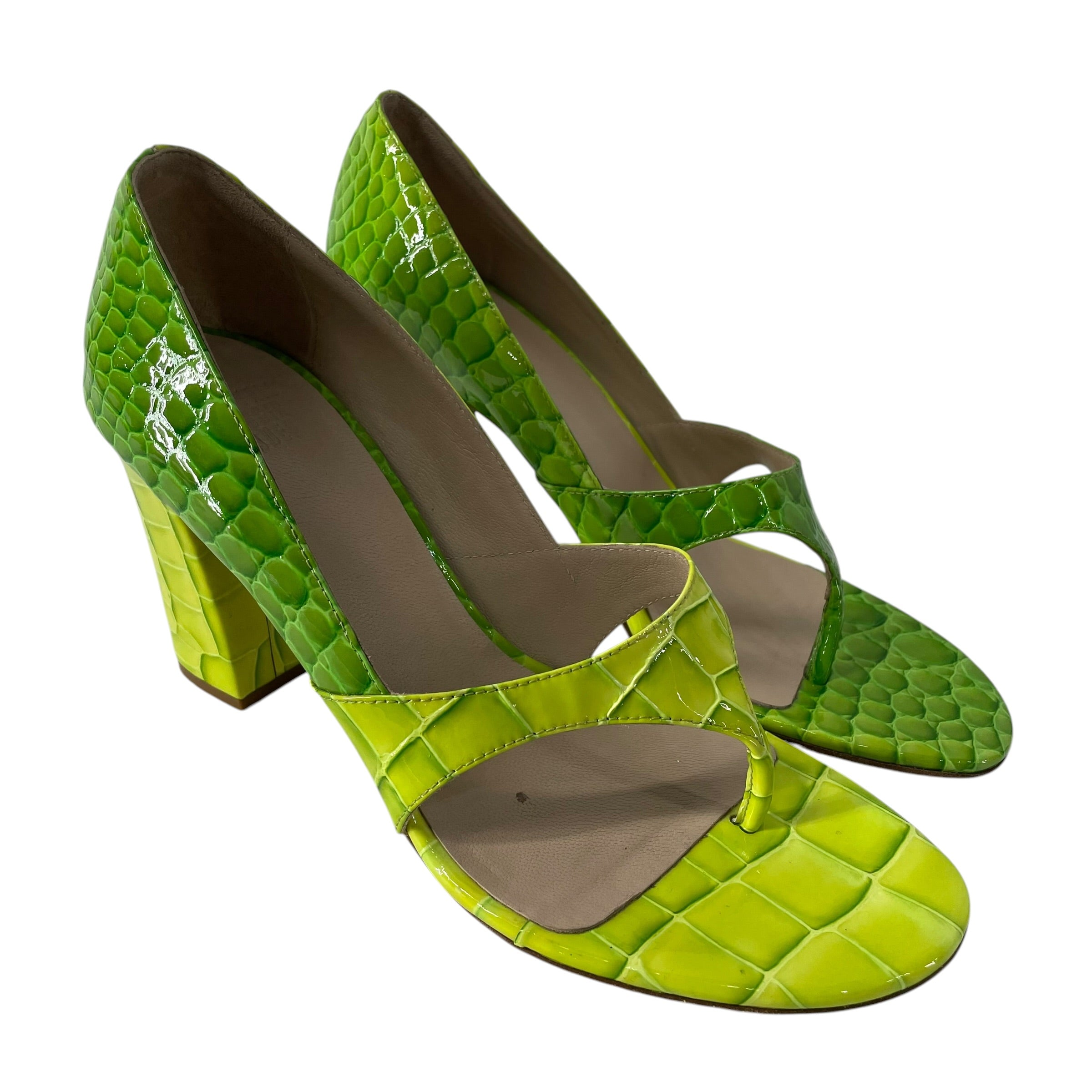 MARYAM NASSIR ZADEH/Heels/EU 40/Animal Pattern/Leather/GRN/Open-Toe/NEON SANDAL view 1
