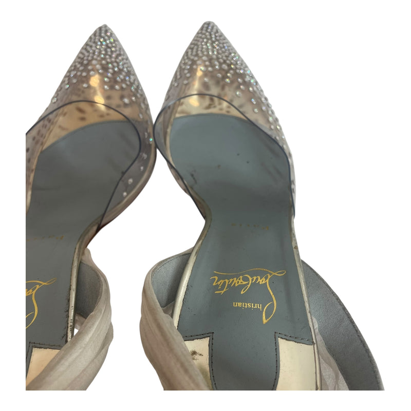 Christian Louboutin/Heels/EU 41.5/SLV/crystals
