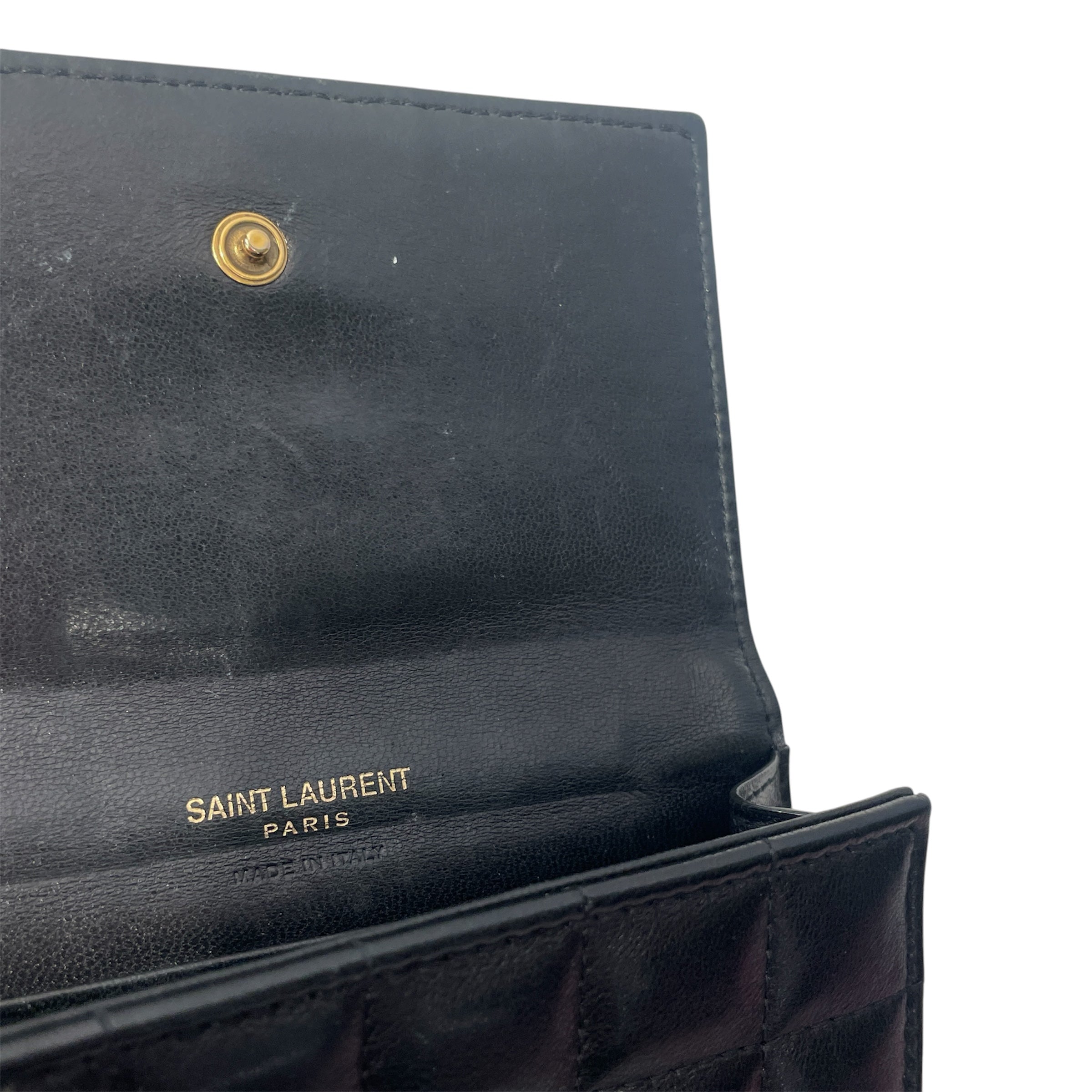 SAINT LAURENT/Wallet/Leather/BLK/Quilted Flap view 4