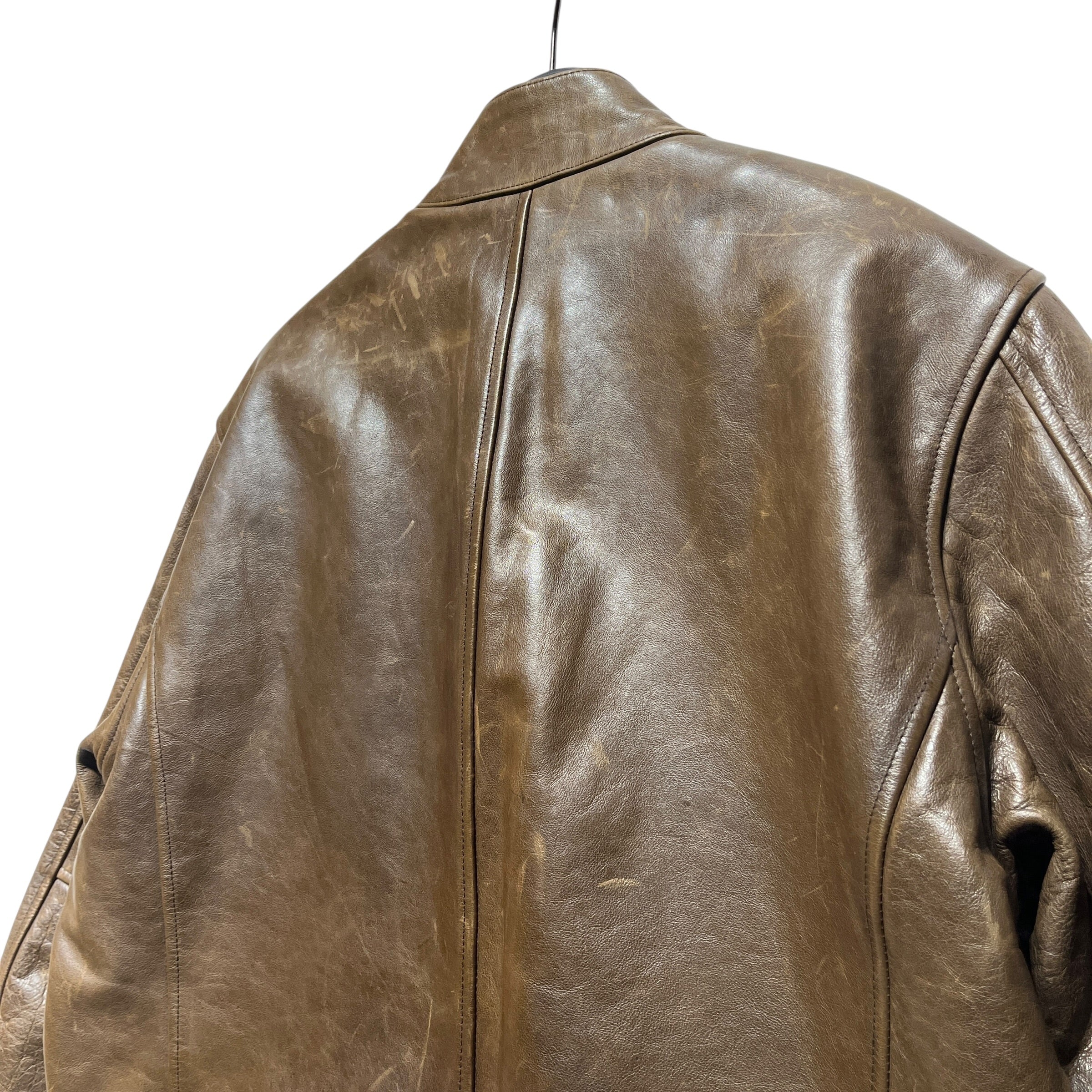 J.CREW/Leather Jkt/M/Leather/BRW/90s cafe racer view 4