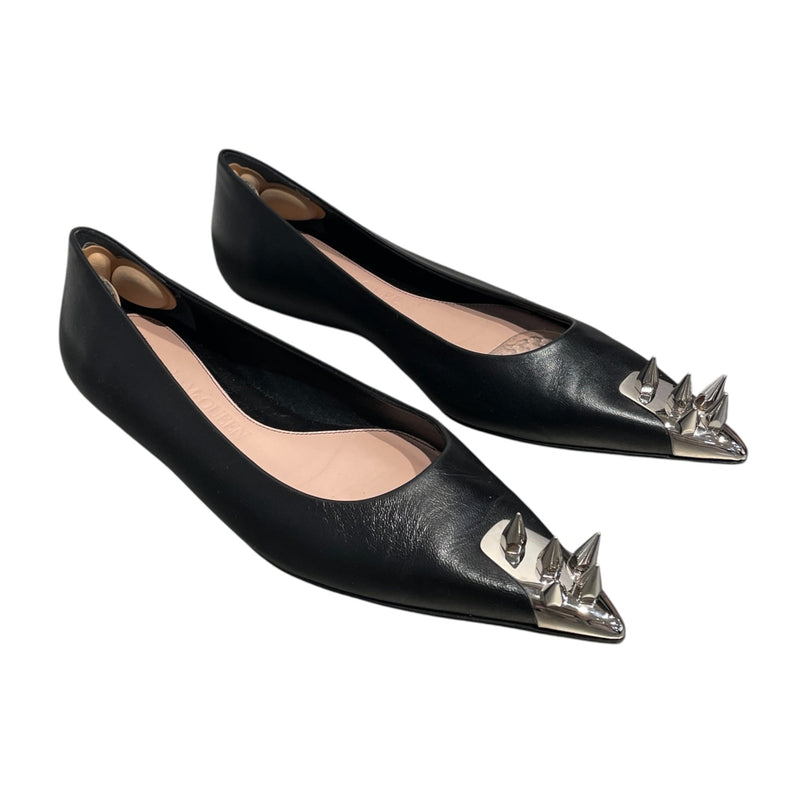 Alexander McQueen/Flat Shoes/EU 37.5/Leather/BLK/SPIKE  FLAT