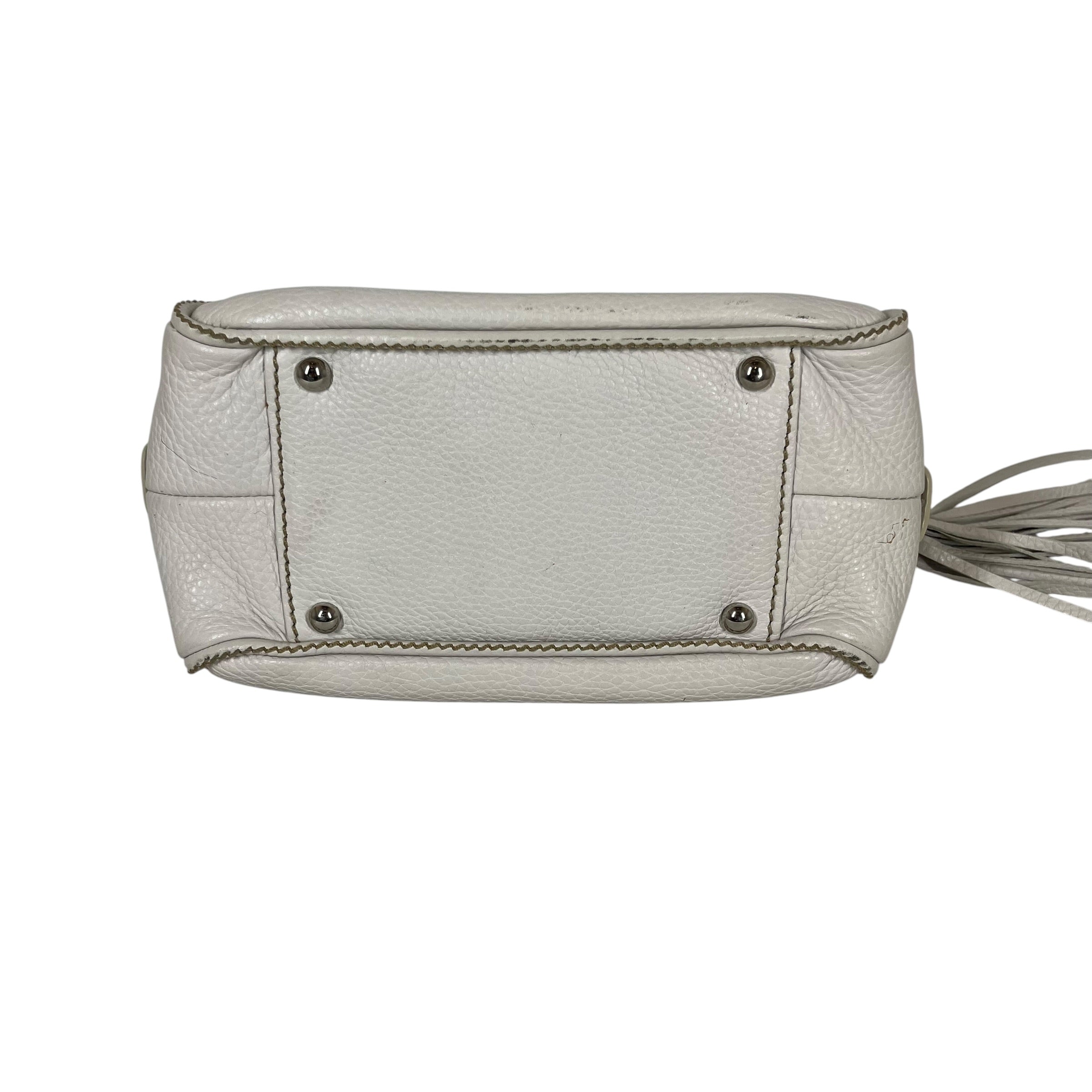 CHANEL/Hand Bag/Leather/WHT/Small Lax Tassle Bag view 3