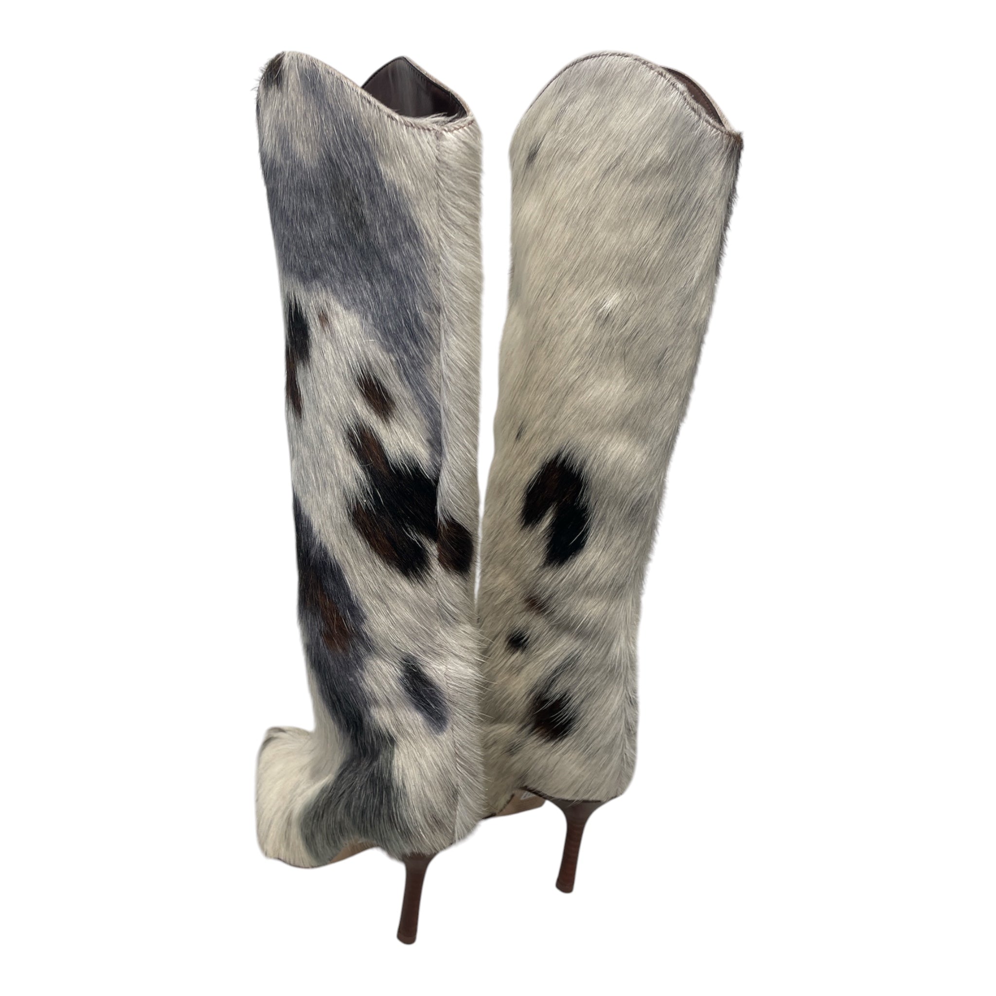 SCHUTZ/Boots/US 6.5/Animal Pattern/Leather/CRM/PONYHAIR KNEE HIGH STILETTO view 2