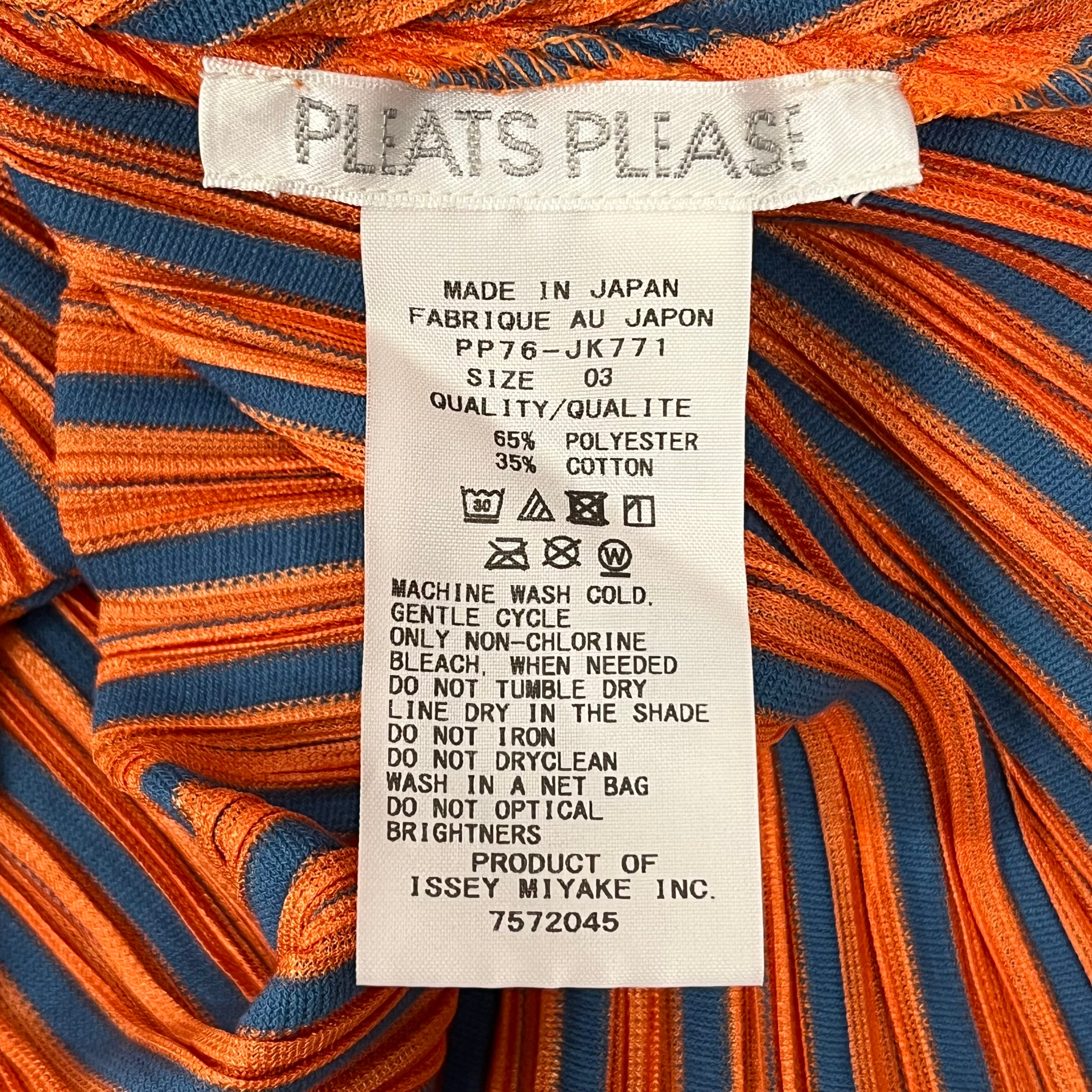 PLEATS PLEASE ISSEY MIYAKE/SL Cut & Sew/3/Stripe/Polyester/ORN/PP76-JK771 view 3