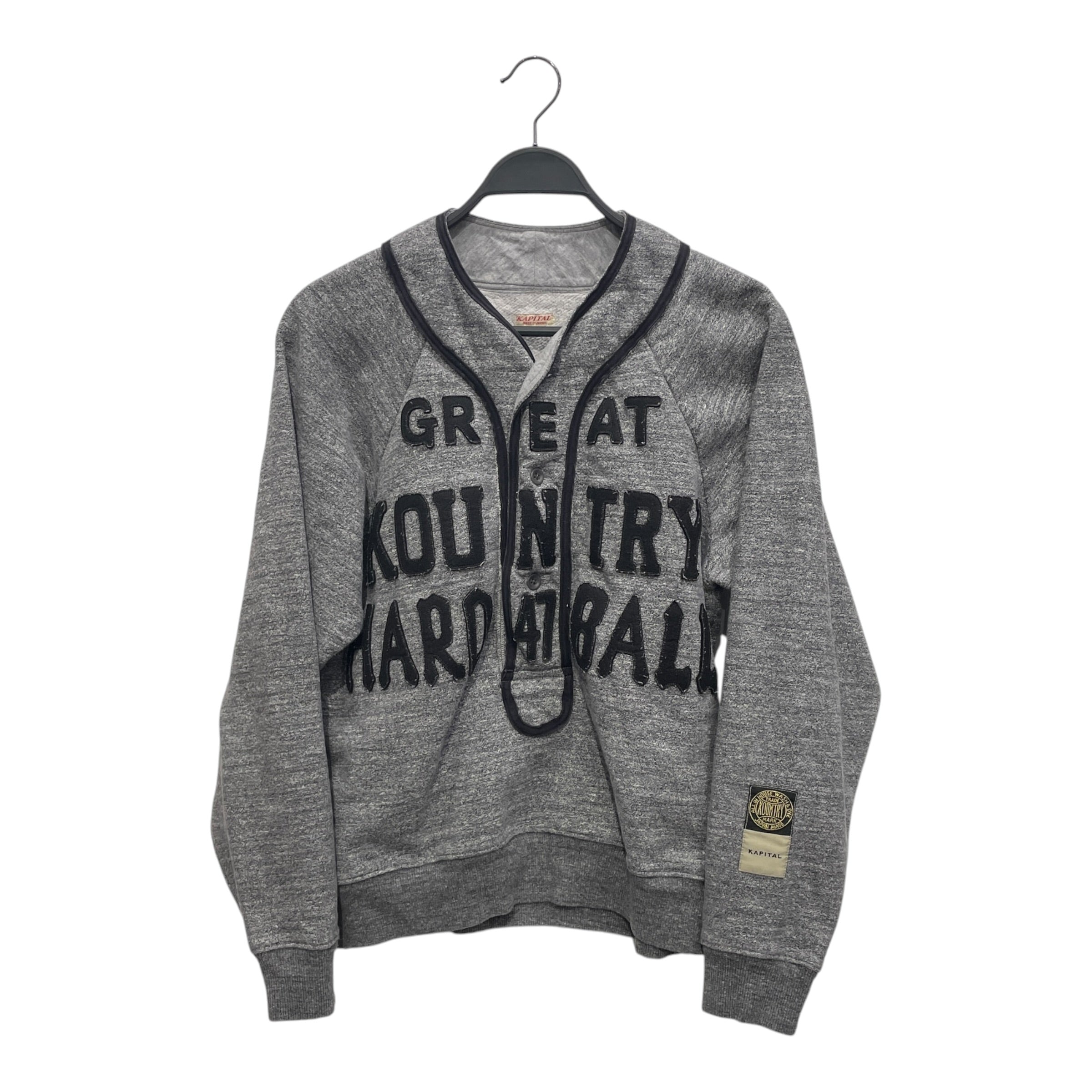 KAPITAL/Heavy Cardigan/2/Border/Cotton/GRY/HARD47BALL CARDIGAN view 1