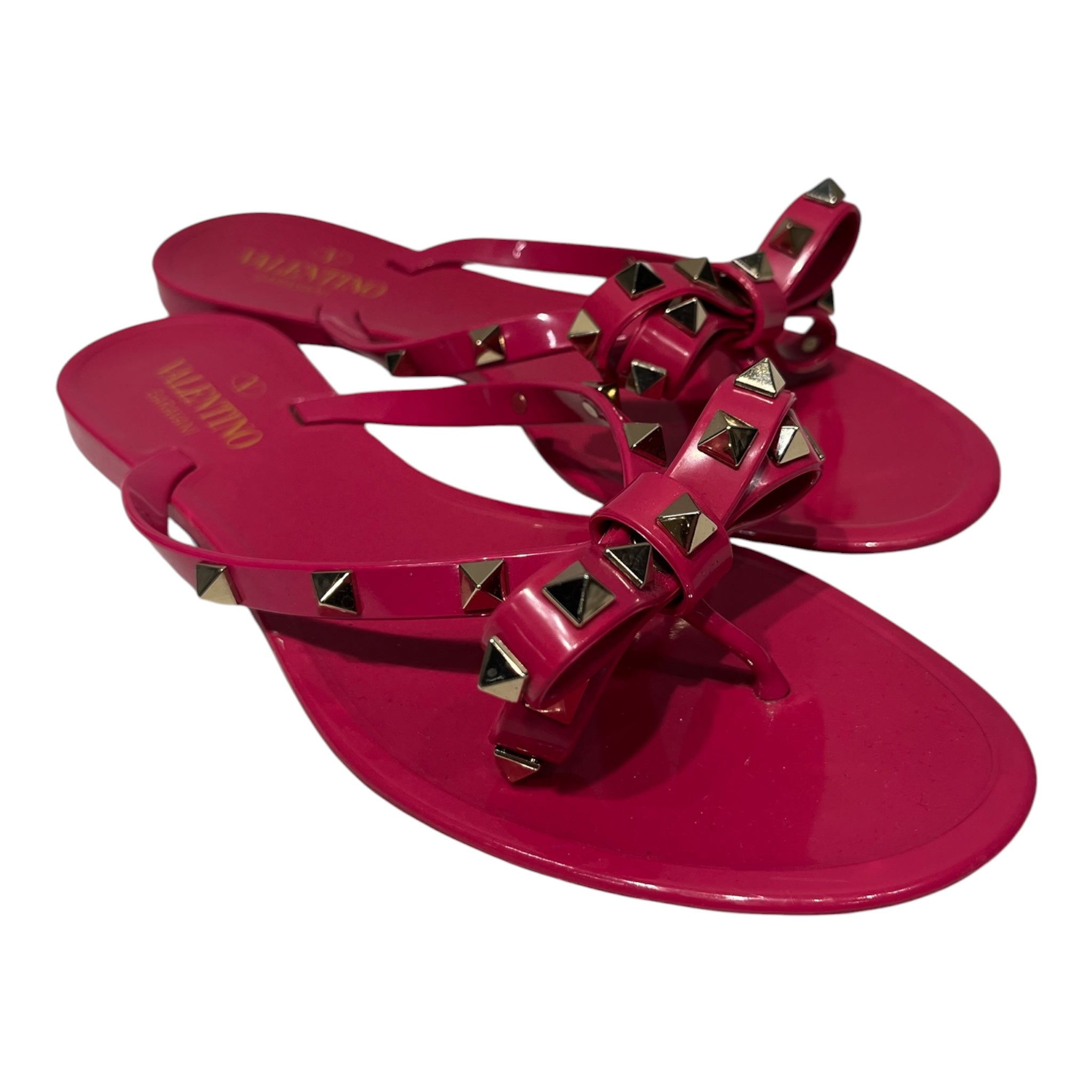 VALENTINO GARAVANI/Sandals/US 8.5/PNK/HOT PINK STUDDED SANDALS view 1