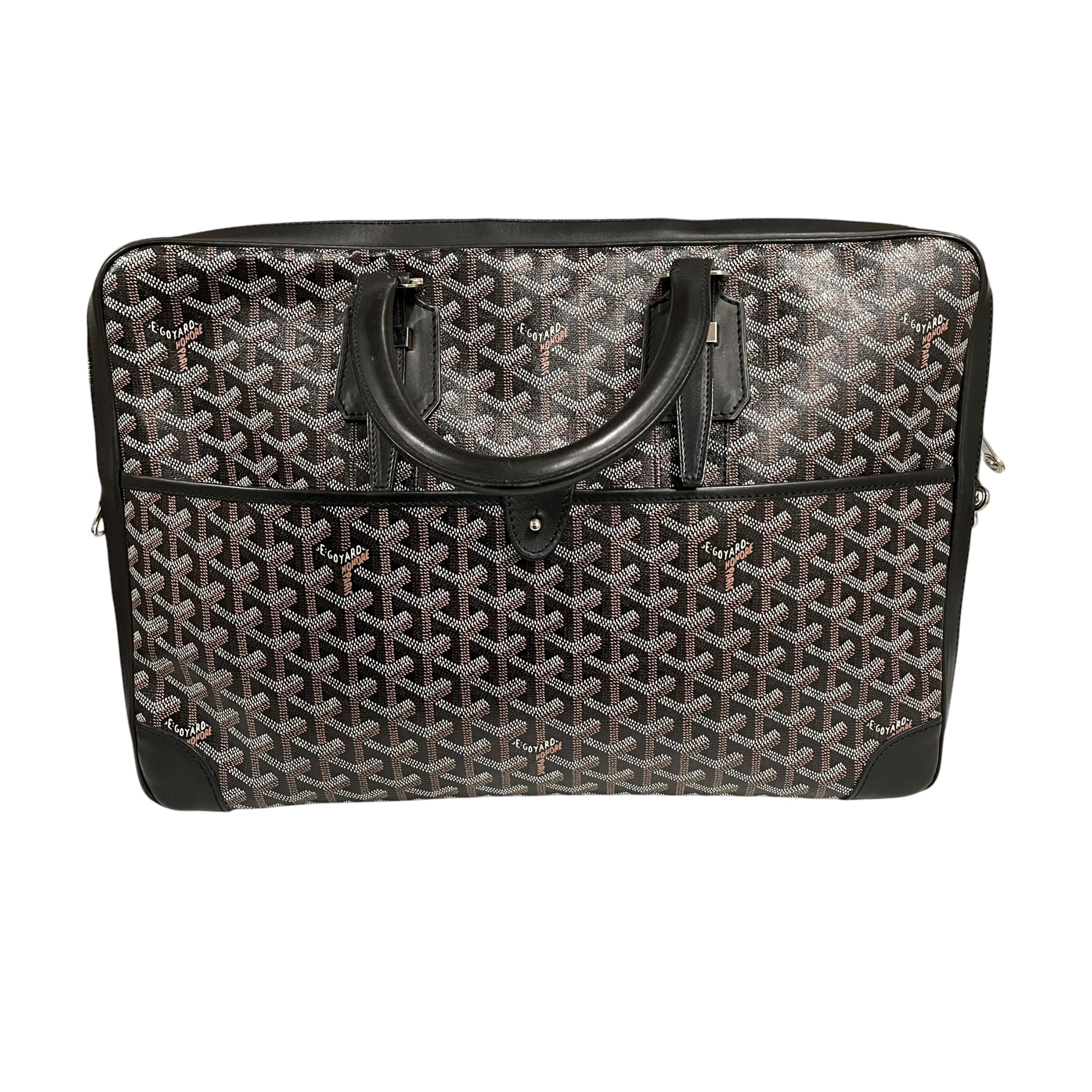 GOYARD/Cross Body Bag/Monogram/Leather/BLK/AMBASSADE BRIEFCASE view 3