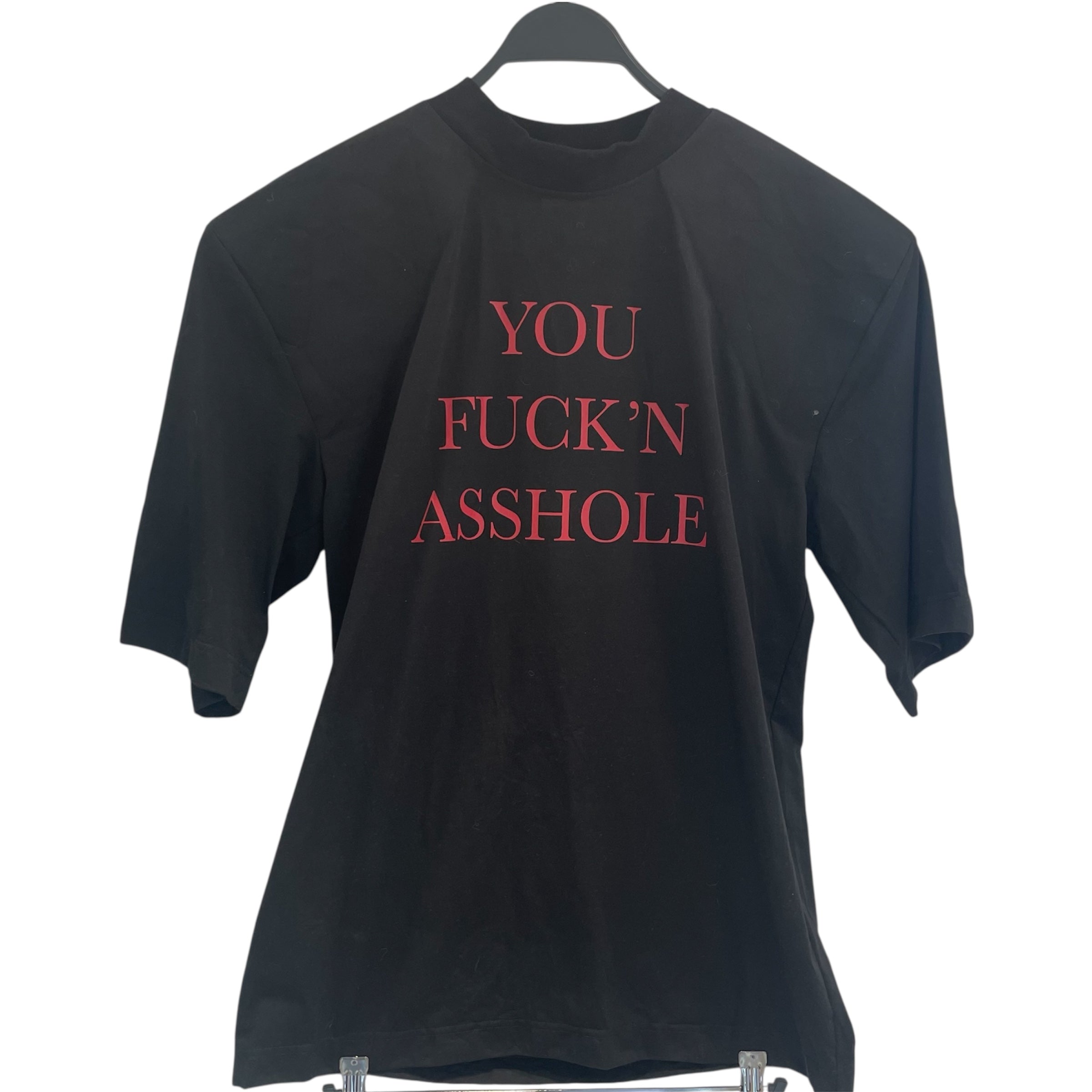 VETEMENTS/T-Shirt/S/Cotton/BLK/Graphic/you F***** A****** view 1