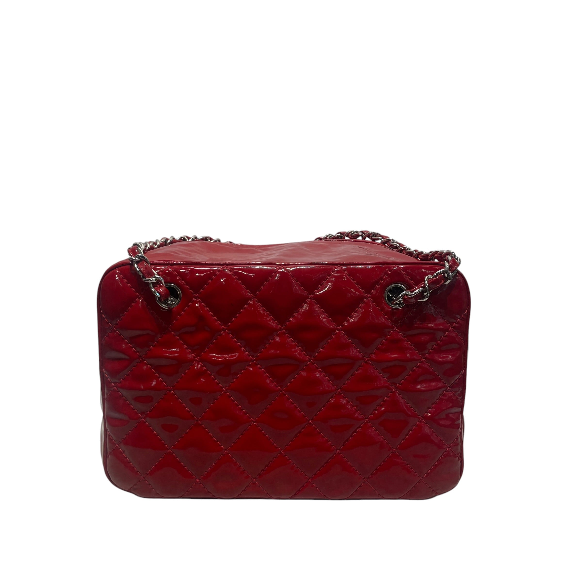CHANEL/Bag/Leather/RED/Quilted CC Bowler view 2