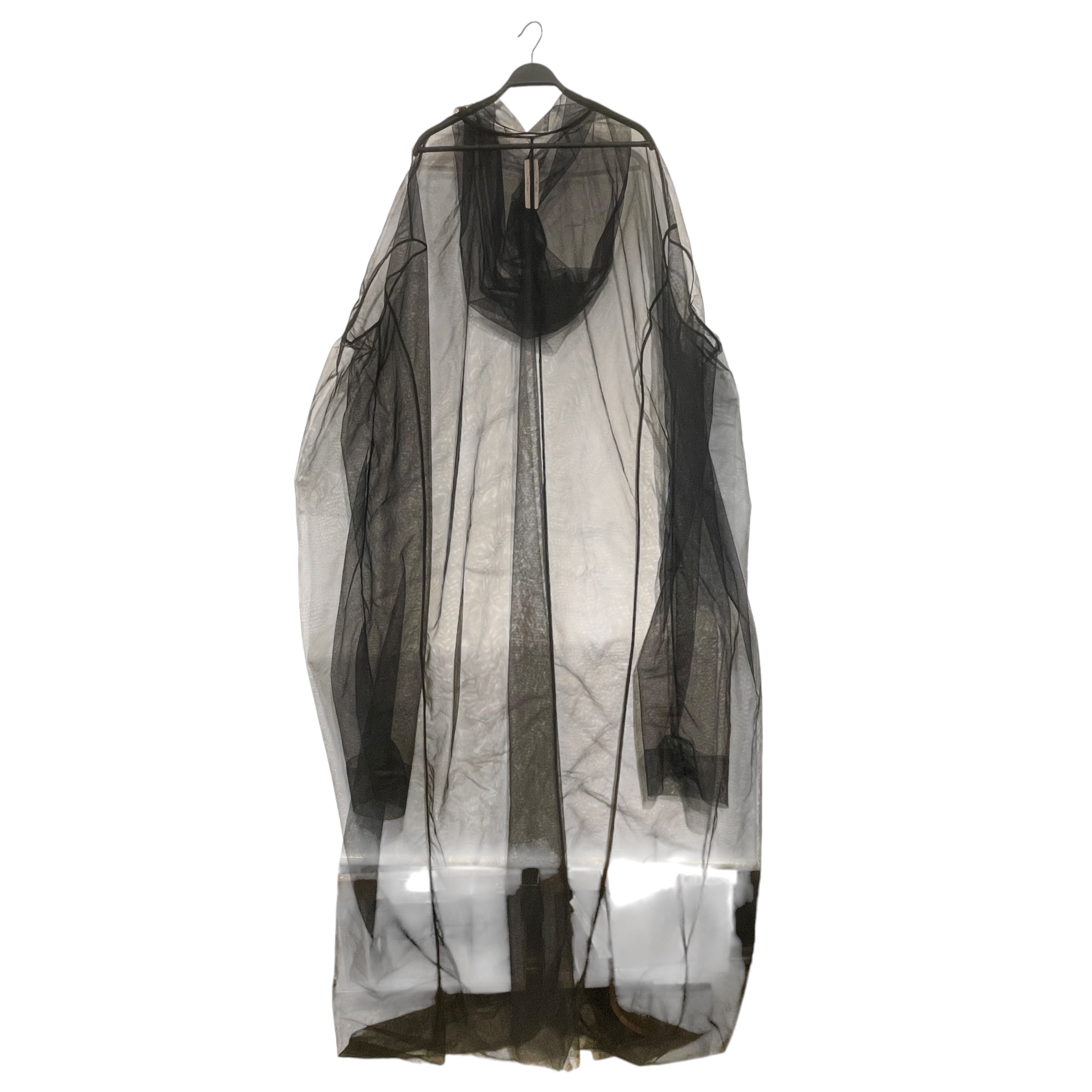 Rick Owens/Trench Coat/Cotton/BLK/SHEER HOODED view 1