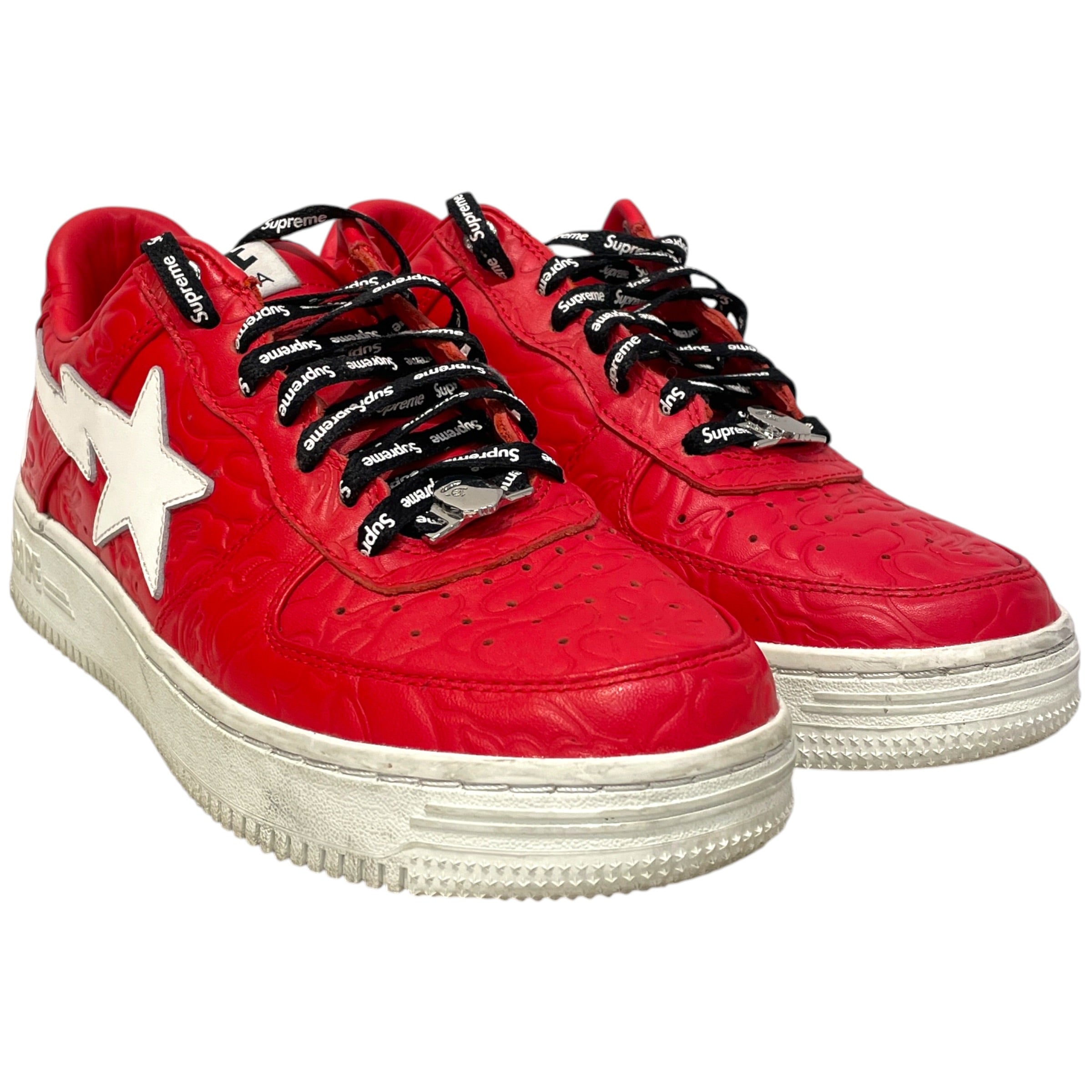 A BATHING APE/Low-Sneakers/US 9/Leather/RED/Line Camo Red Bapesta view 1