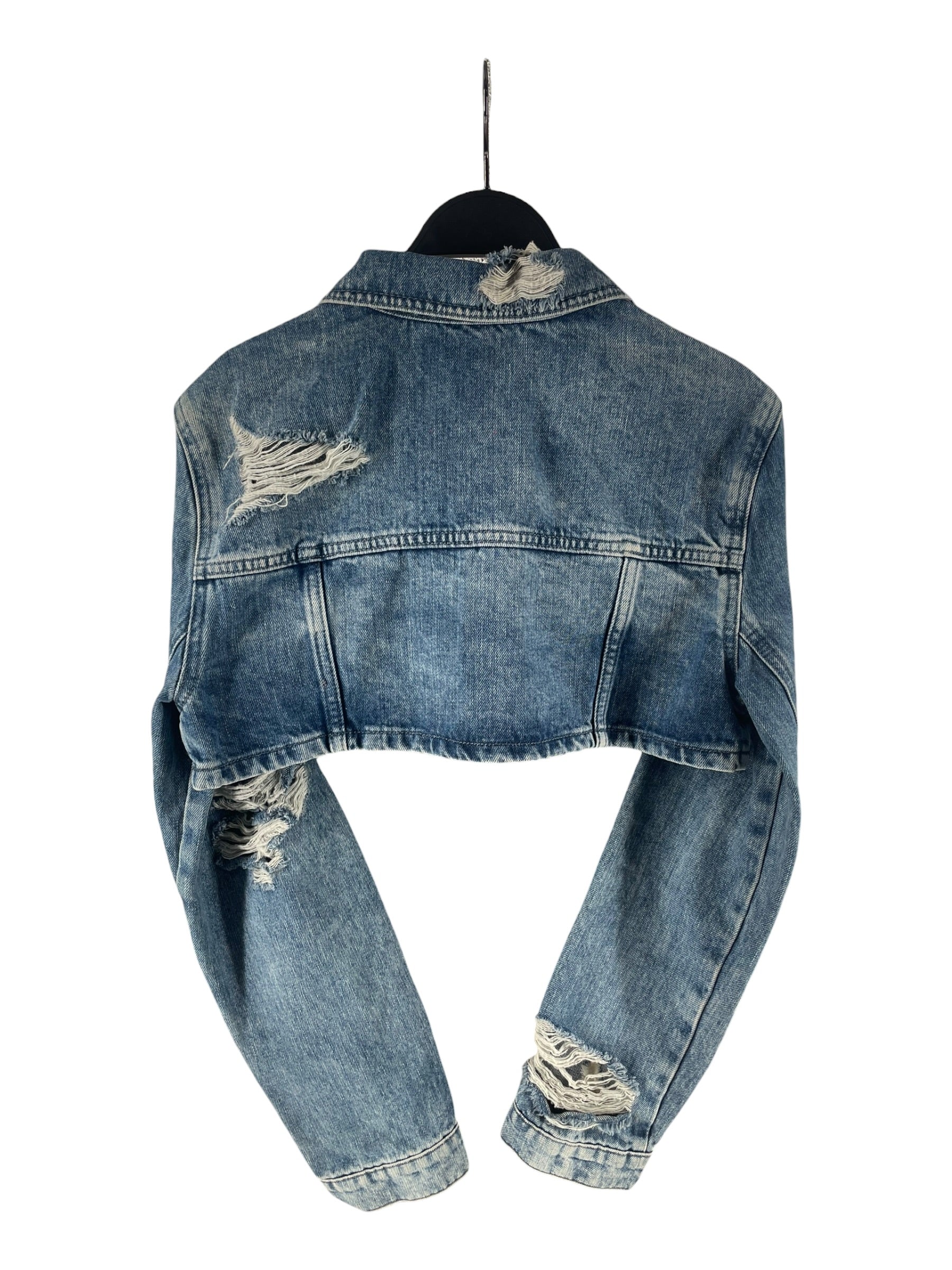 BLUMARINE/MARC JACOBS/Denim Jkt/M/Graphic/Cotton/BLU/ROSE STUD CROP JACKET view 2