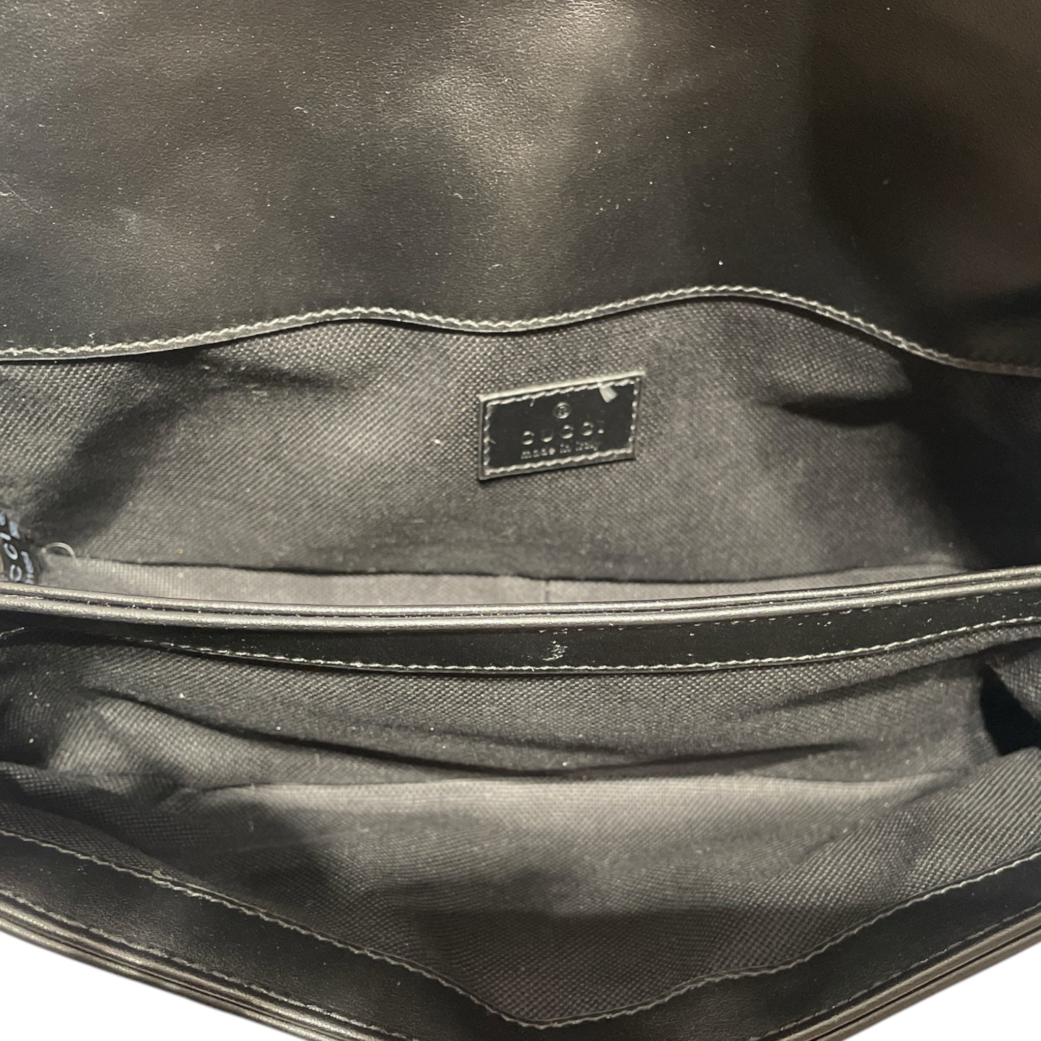 GUCCI/Hand Bag/Leather/BLK/GG Marmont Flap Shoulder bag view 4