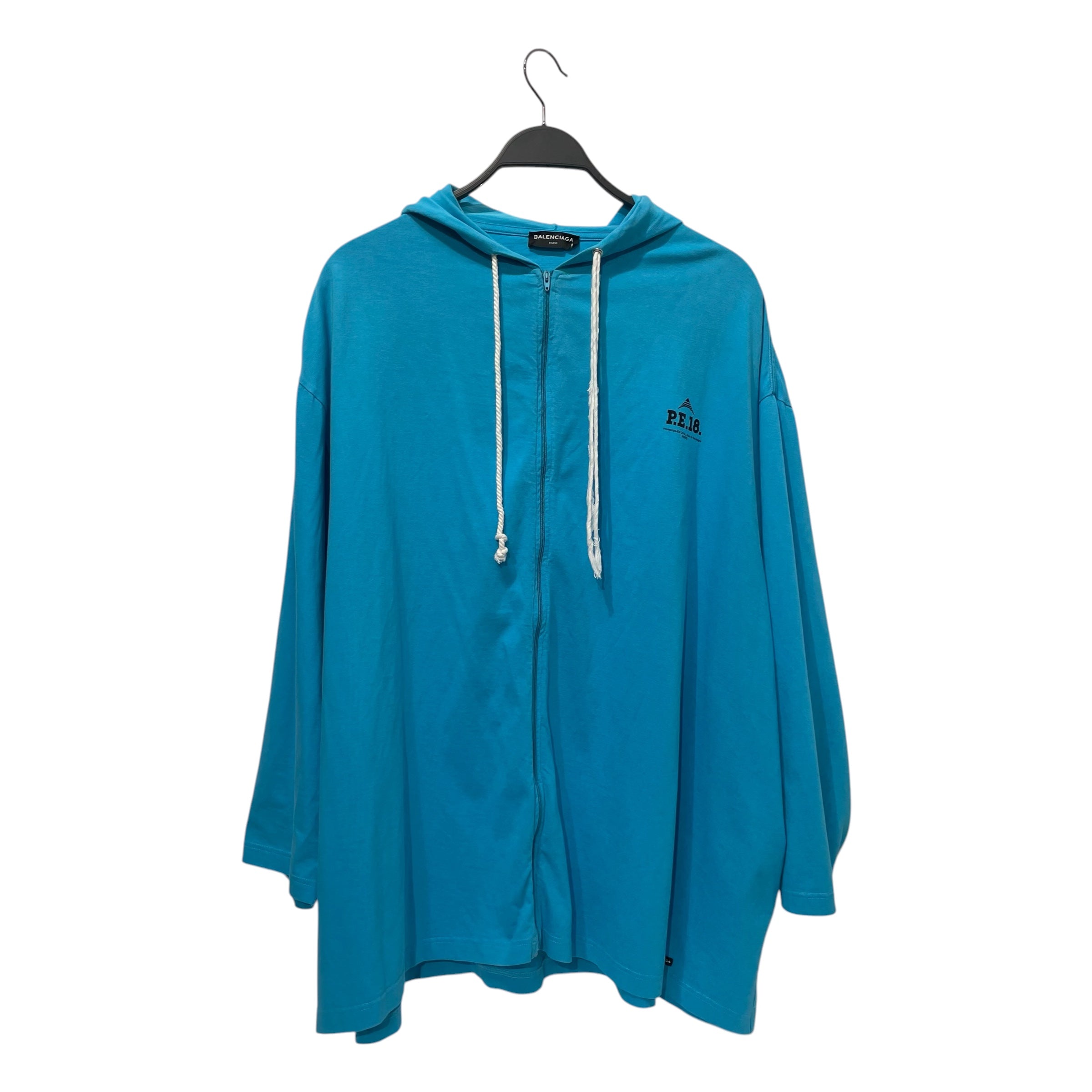 BALENCIAGA/Zip Up Hoodie/XS/Cotton/BLU/2017 PE18 WHITE DRAWSTRINGS view 1