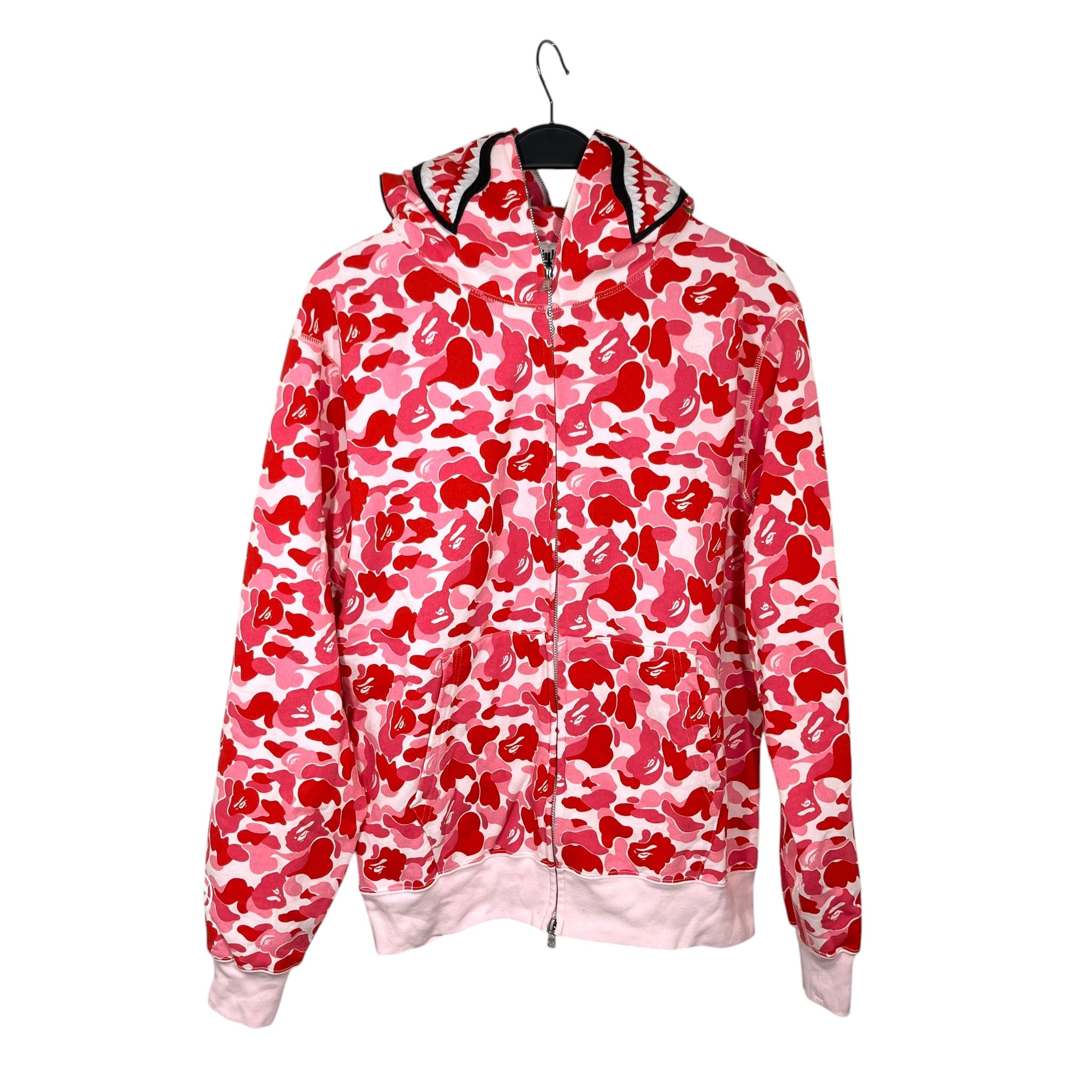 A BATHING APE/Zip Up Hoodie/XL/Camouflage/Cotton/PNK/PINK CAMO SHARK HOOD view 1