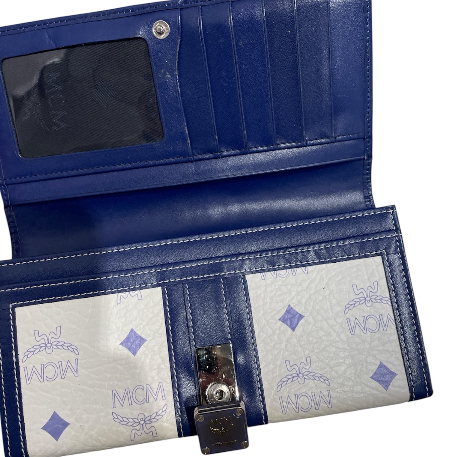 MCM/Long Wallet/Leather/WHT/White Navy Visetos Long Wallet view 4