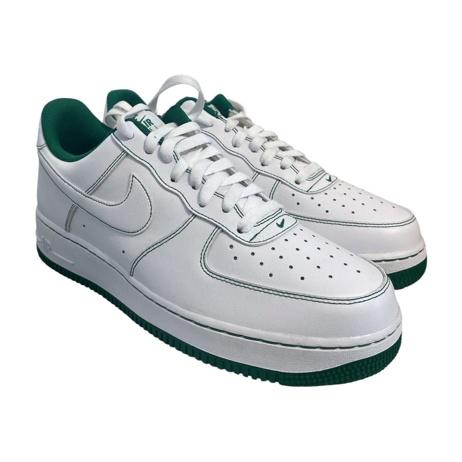NIKE/Low-Sneakers/US 10/WHT/green stitching view 1