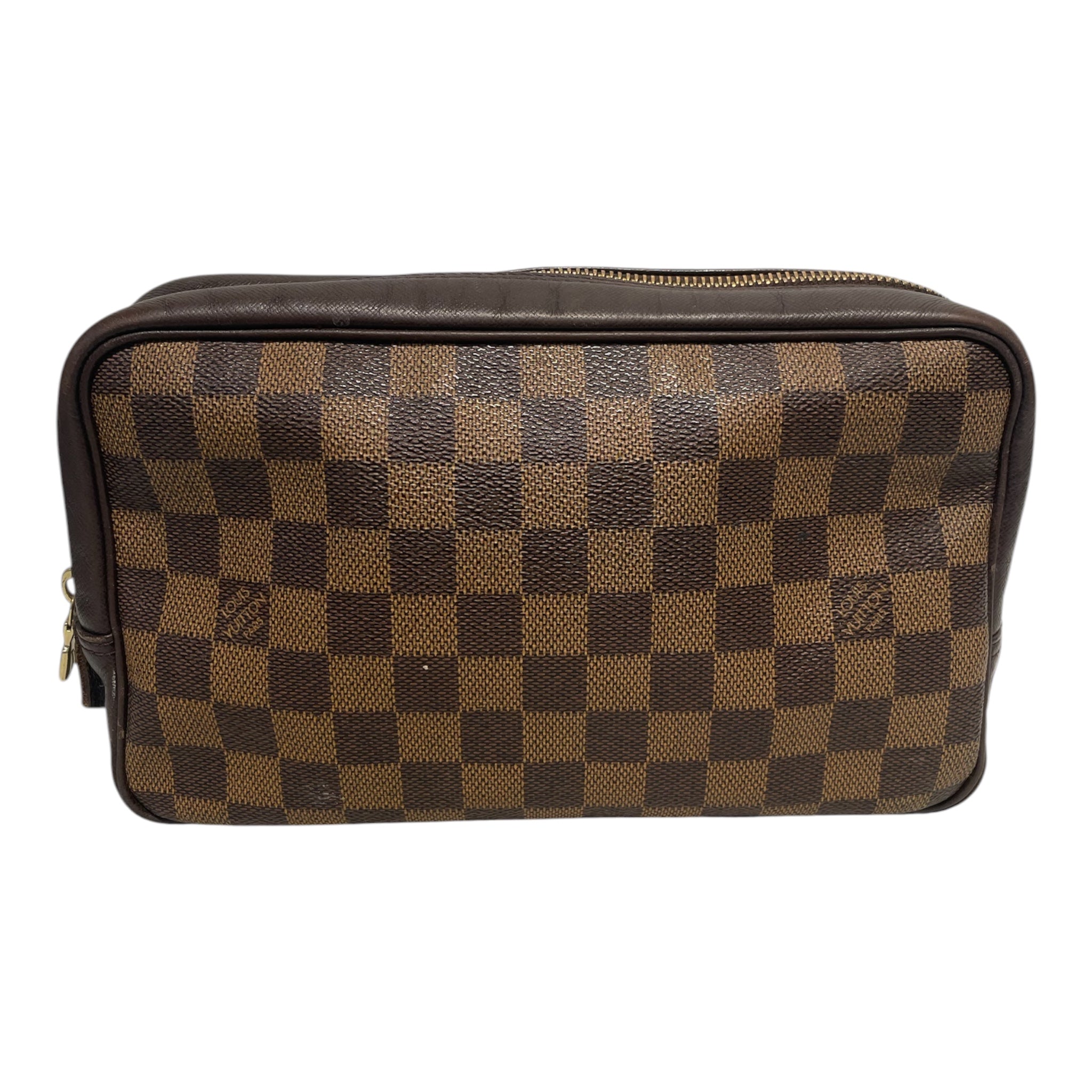 LOUIS VUITTON/Pouch/Monogram/Leather/BRW/Damier ebene makeup bag view 2