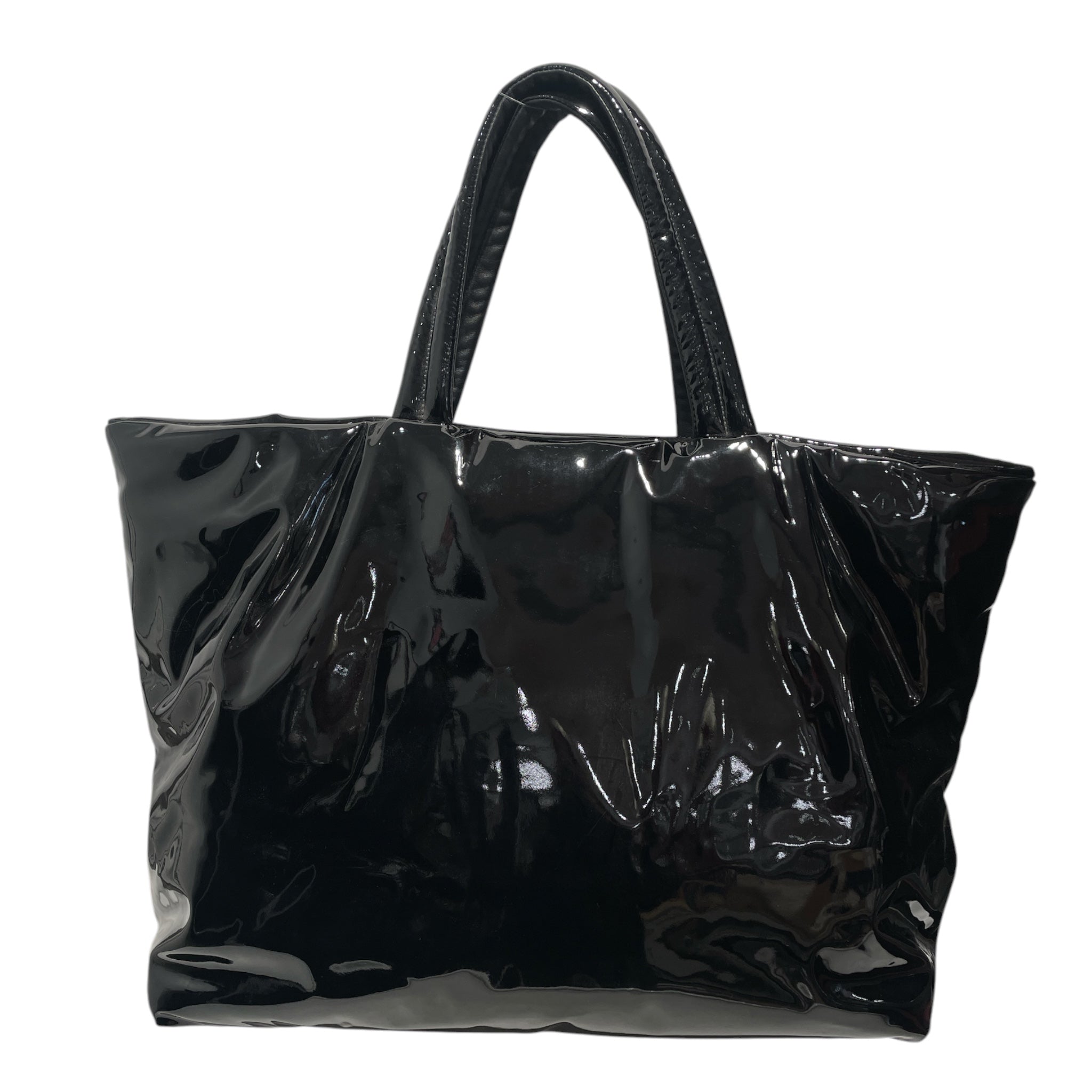 SAINT LAURENT/Tote Bag/BLK/Patent Canvas Maxi Tote view 2
