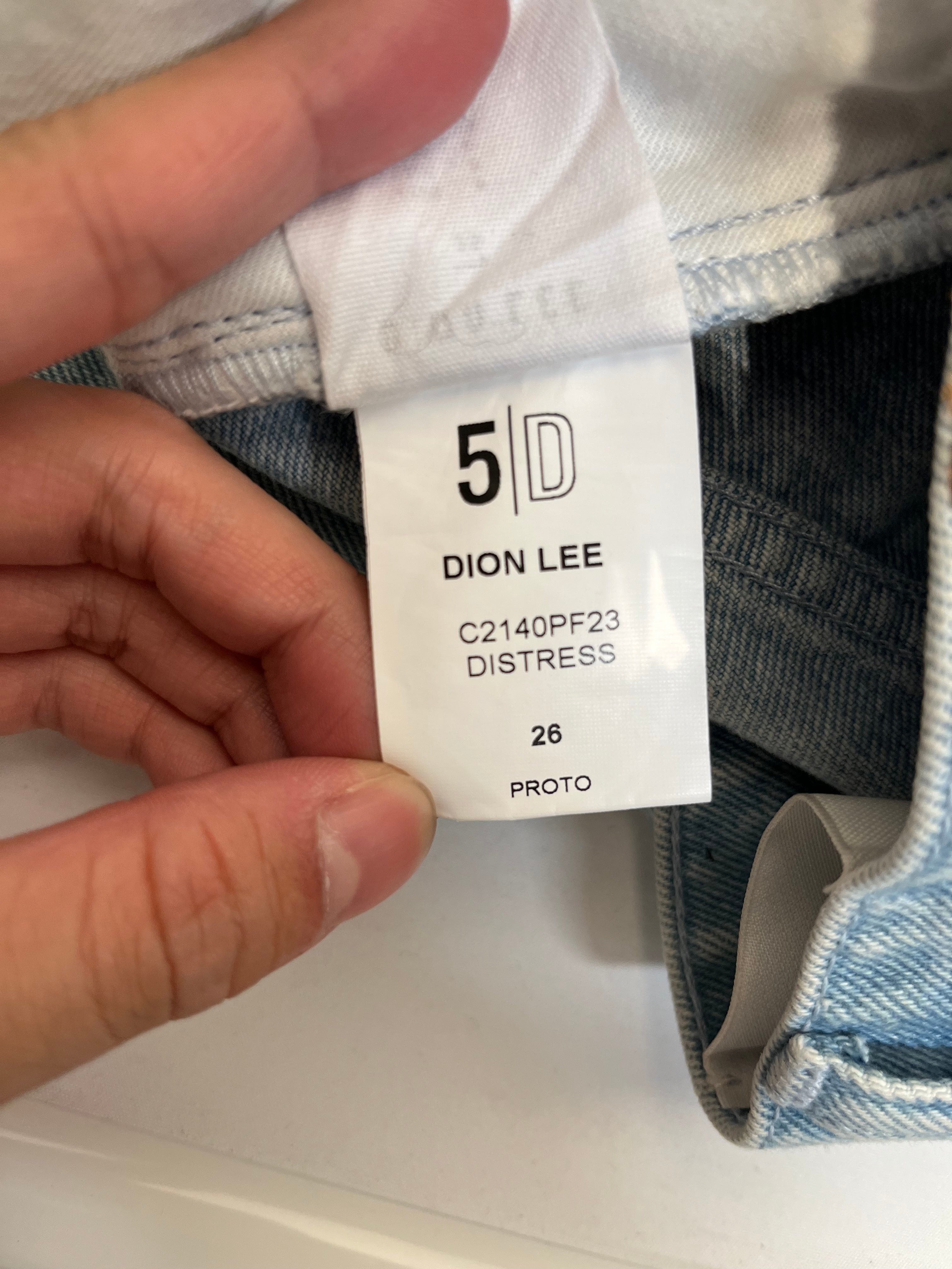DION LEE/Straight Pants/OS/Denim/BLU/FRONT DISTRESSING view 5