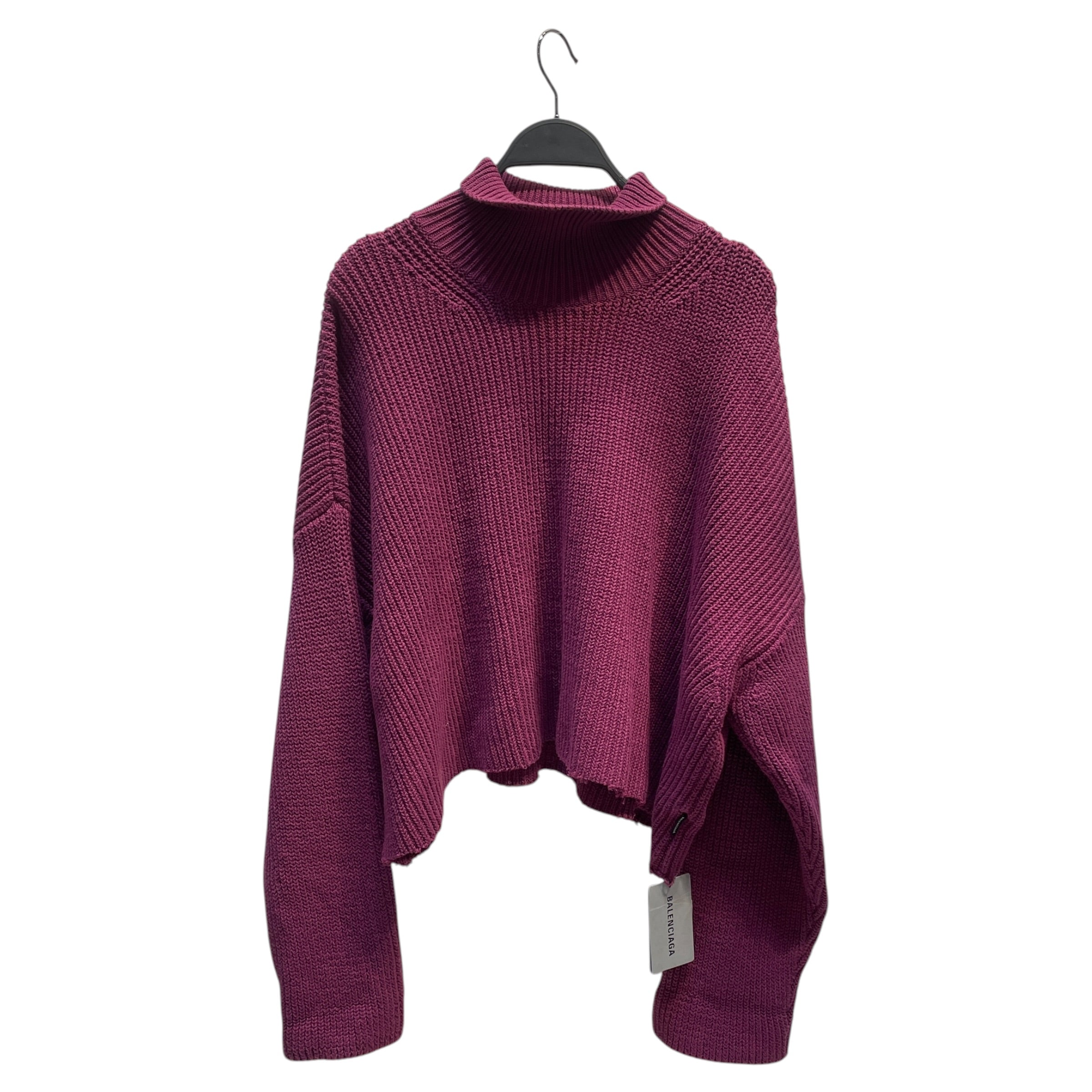 BALENCIAGA/Heavy Sweater/M/Cotton/PPL/Cropped Sweater view 1
