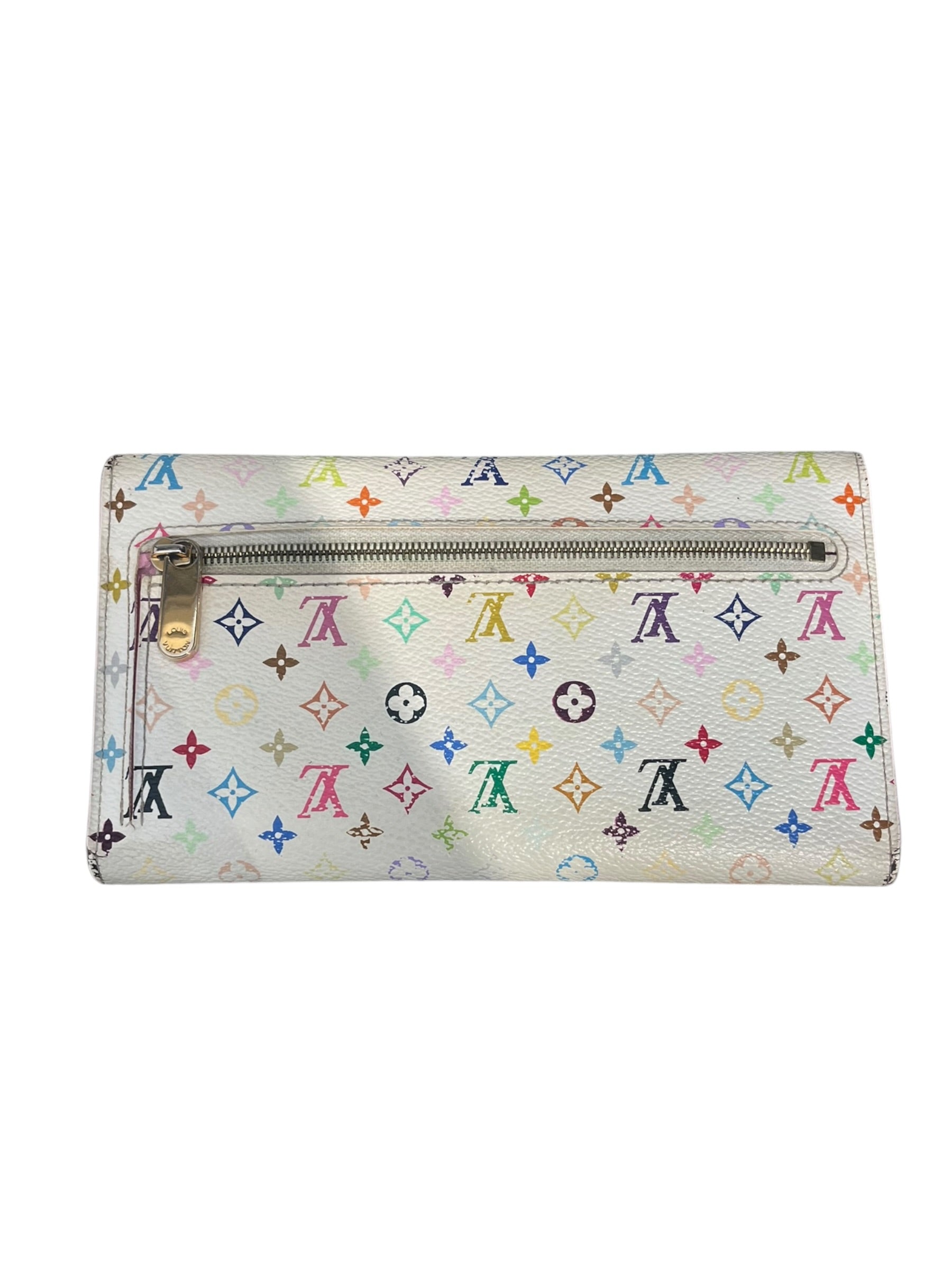 LOUIS VUITTON/Trifold Wallet/Monogram/Leather/WHT/L's/MULTICOLOR GLD LOCK view 2