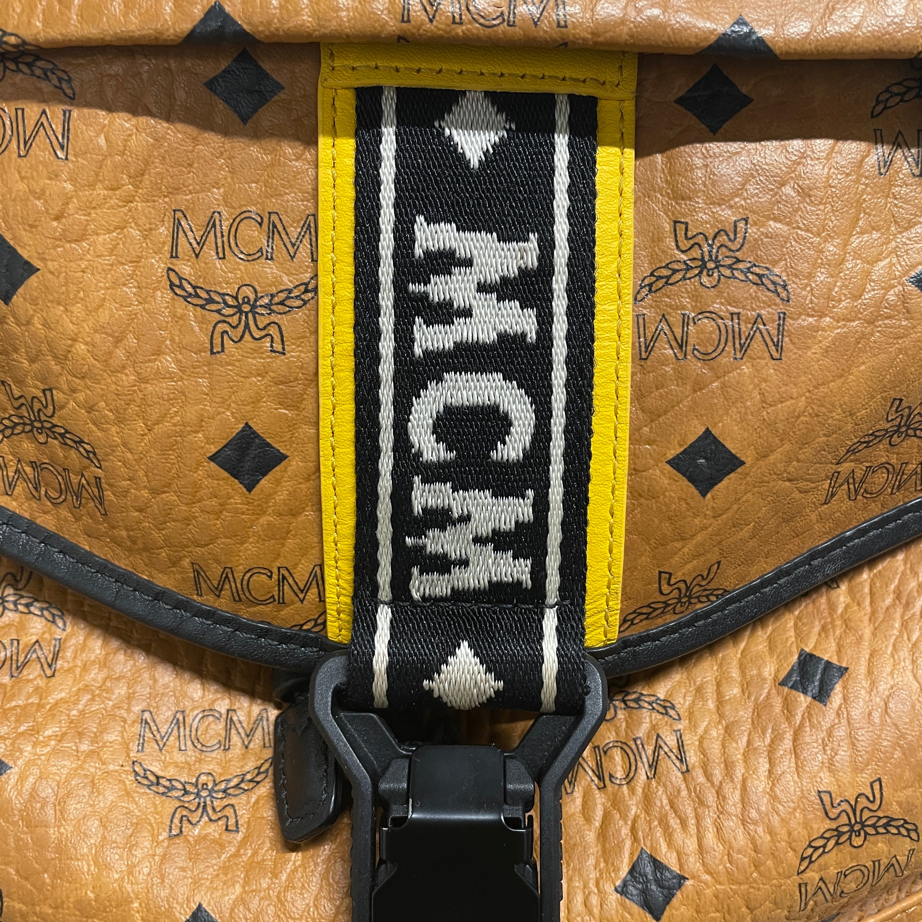 MCM/Backpack/Monogram/Leather/BRW/BLACK TXT TIRM view 7