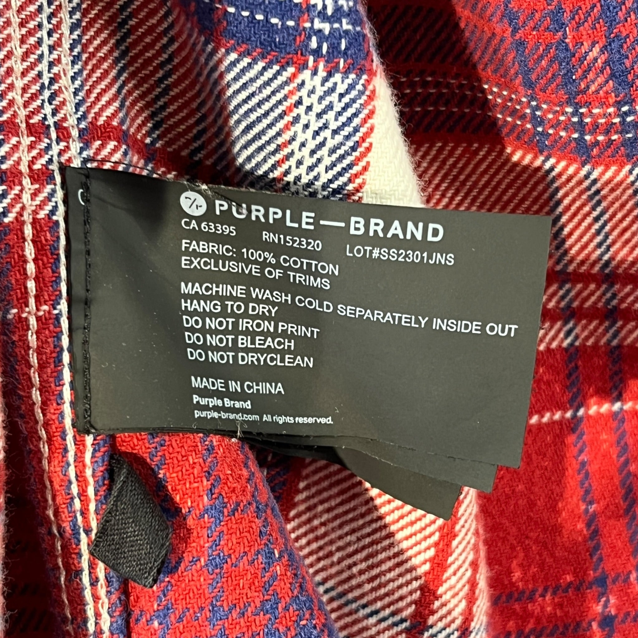 PURPLE BRAND/Flannel Shirt/L/Cotton/RED/Plaid/Purple Plaid Flannel view 4