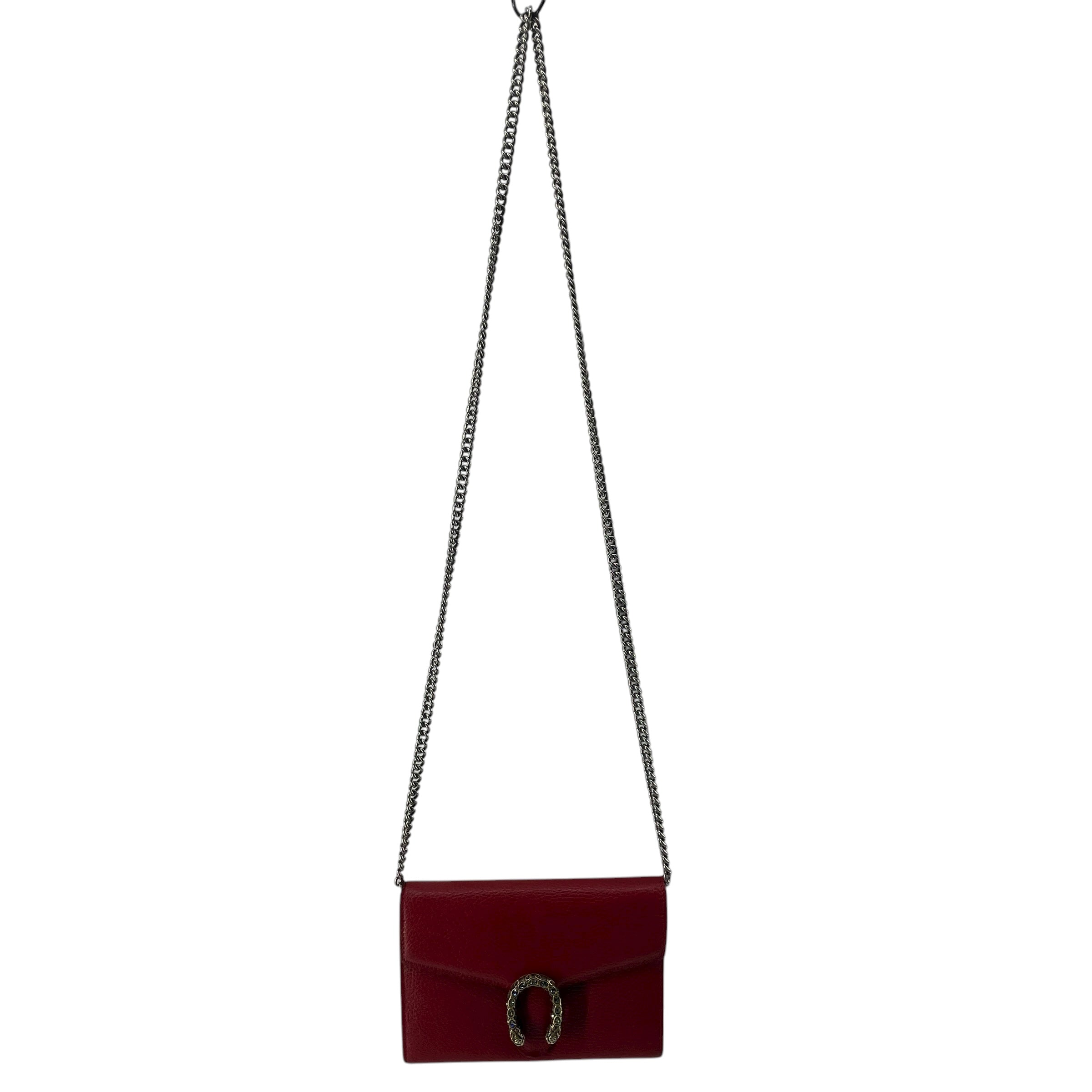 GUCCI/Cross Body Bag/Leather/RED/dionysis mini bag view 1