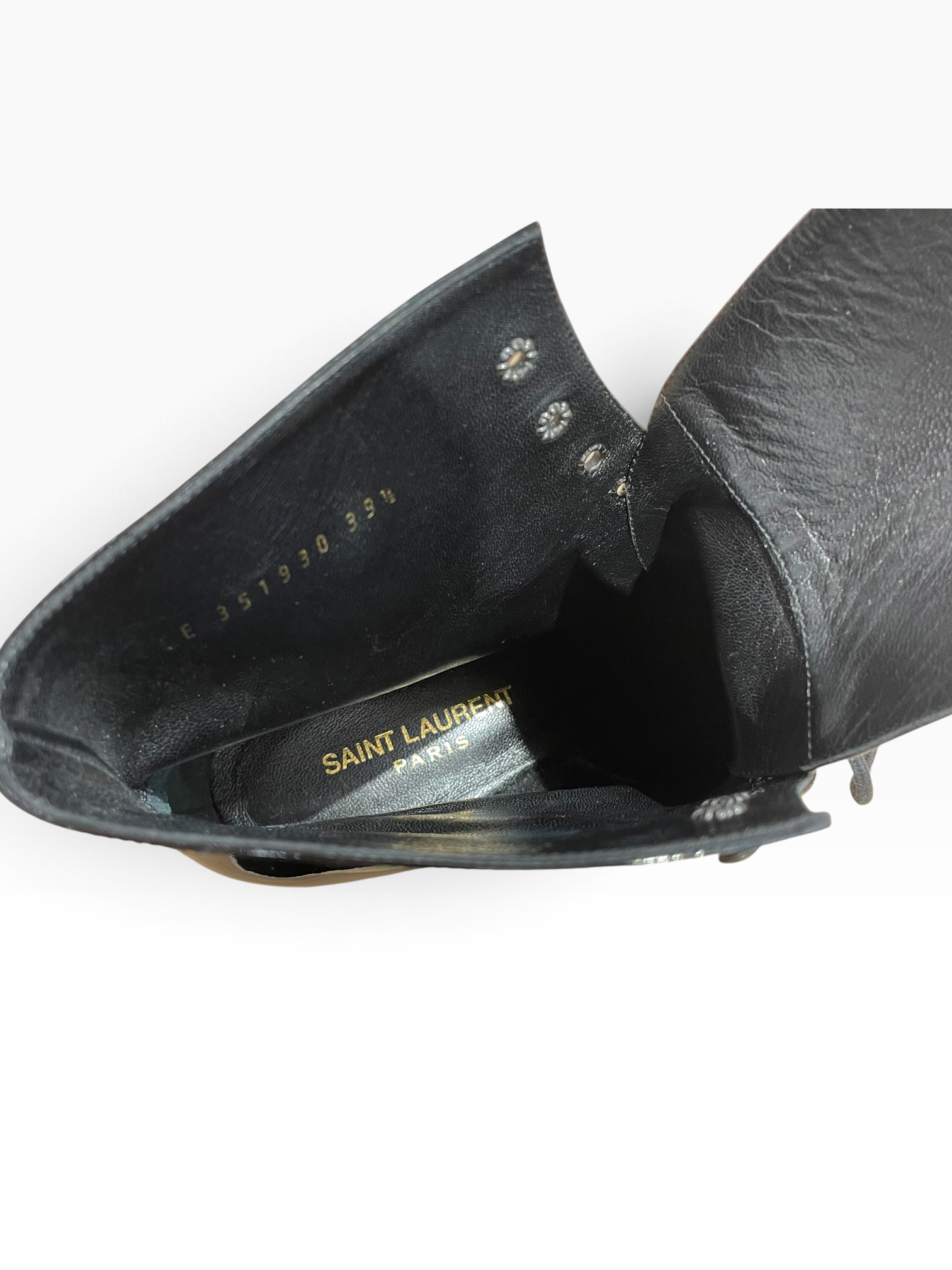 SAINT LAURENT/Lace Up Boots/EU 39.5/Leather/BLK/2014 RTW BOOTS view 6