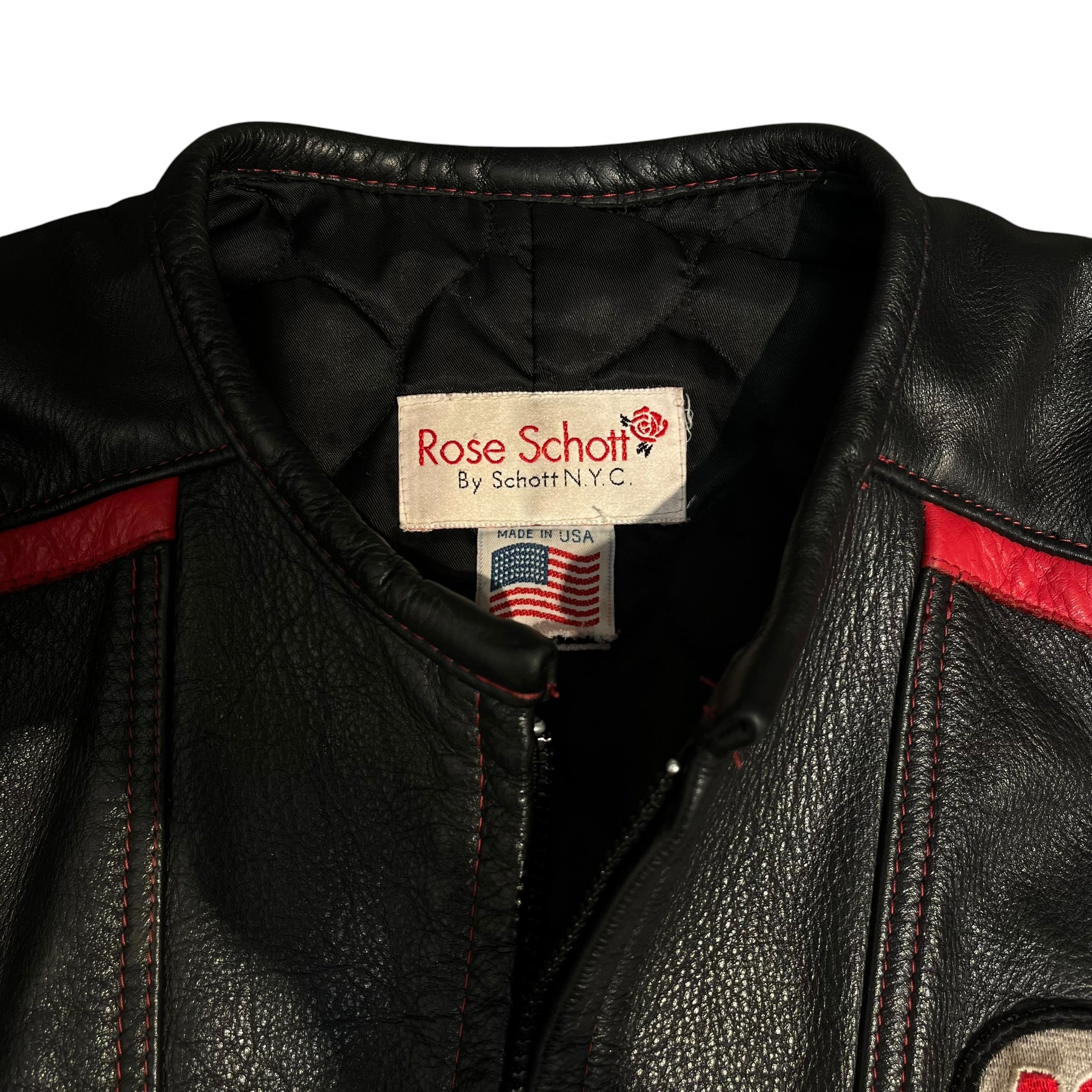 Schott/Leather Jkt/Leather/BLK/ROSEY view 3