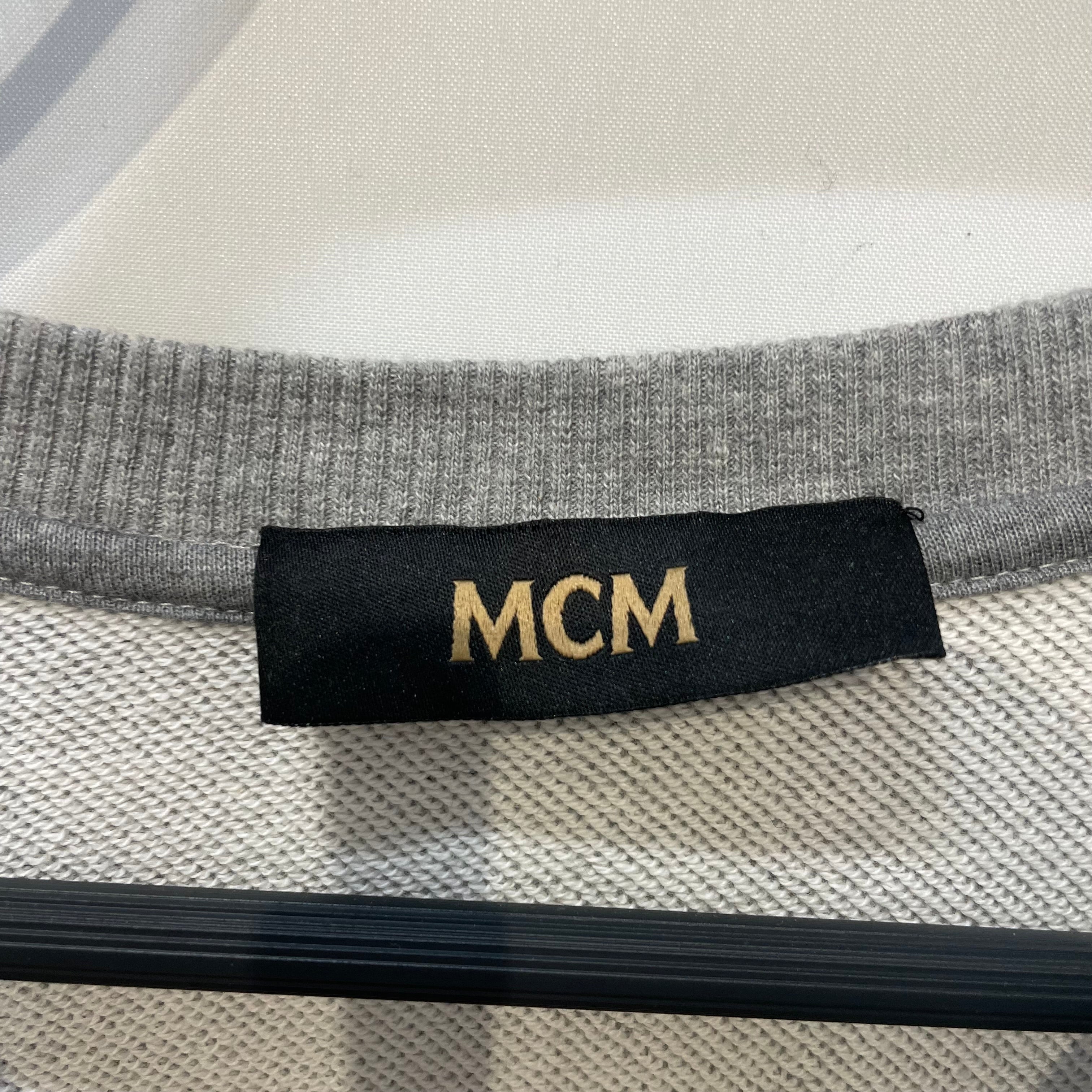 MCM/Sweatshirt/Graphic/Cotton/GRY/metal plaque logo view 3