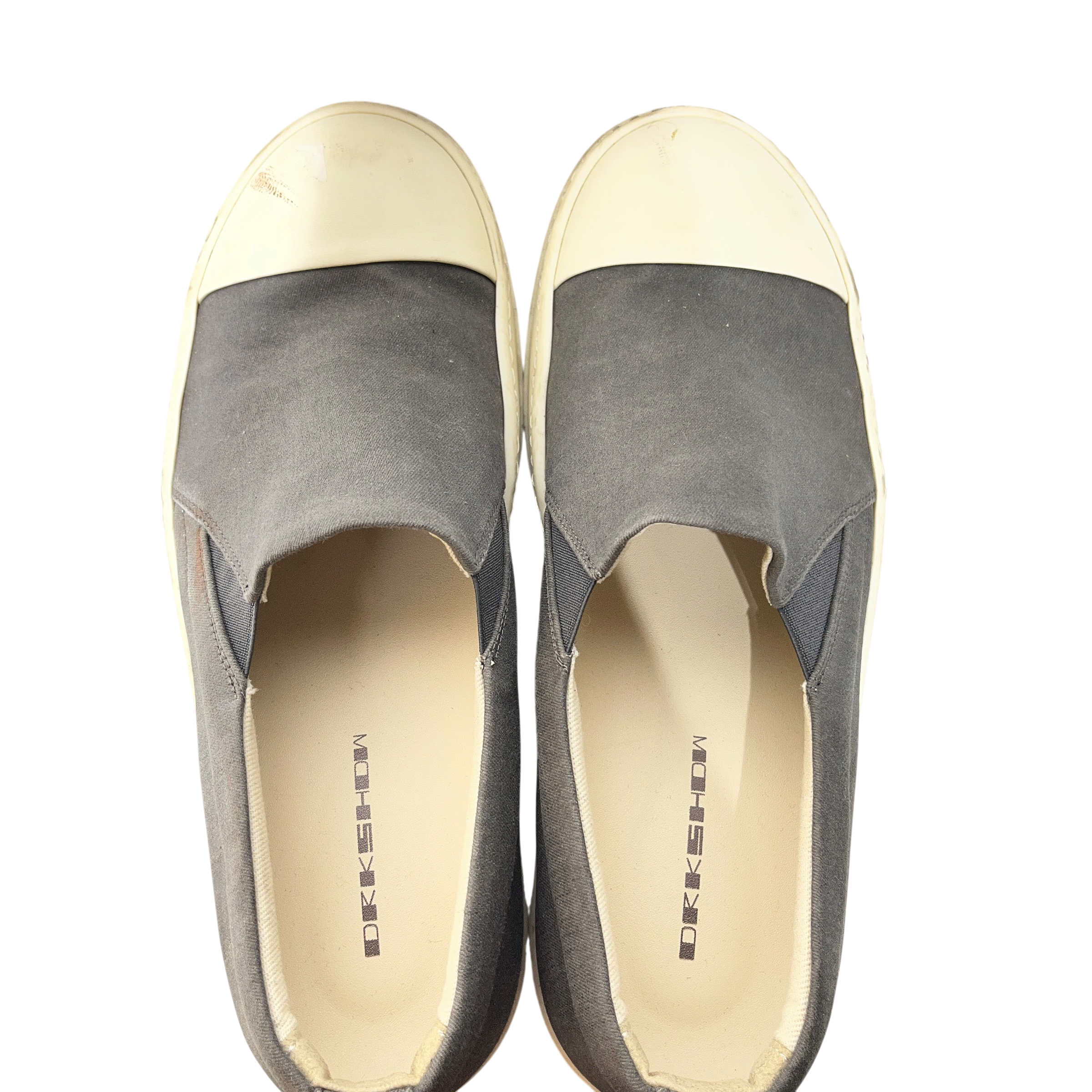 RICK OWENS DRKSHDW/Low-Sneakers/US 11.5/Polyester/GRY/BOAT SLIP ON DARK DUST view 4