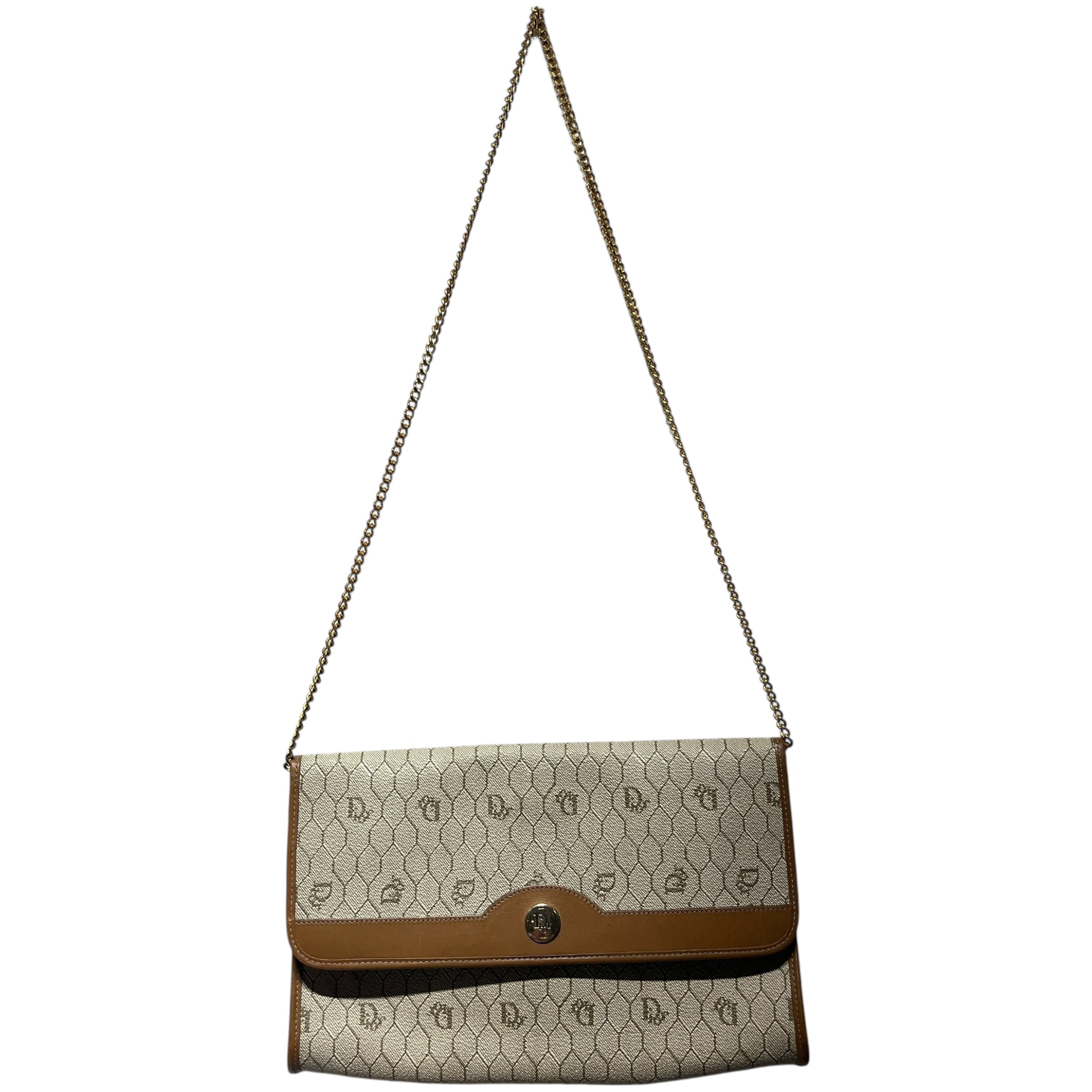 Christian Dior/Cross Body Bag/All Over Print/Leather/CRM/HONEYCOMB view 1
