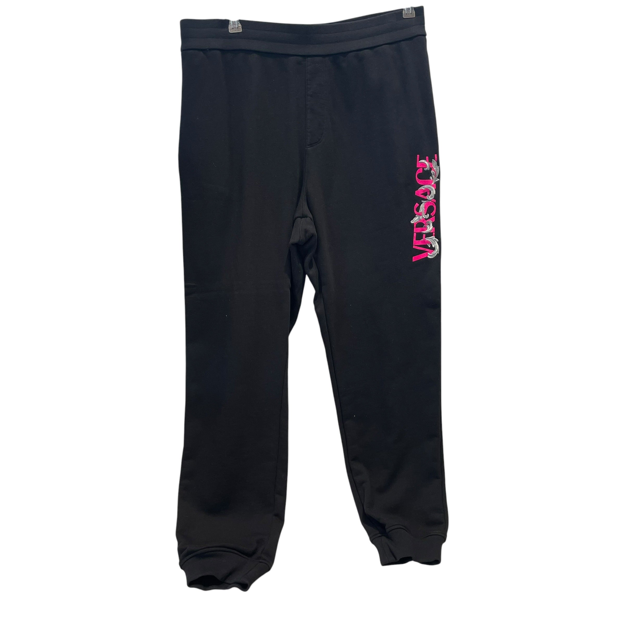 GIANNI VERSACE/Pants/XL/Cotton/BLK/PINK LOGO TRACK PANT view 1