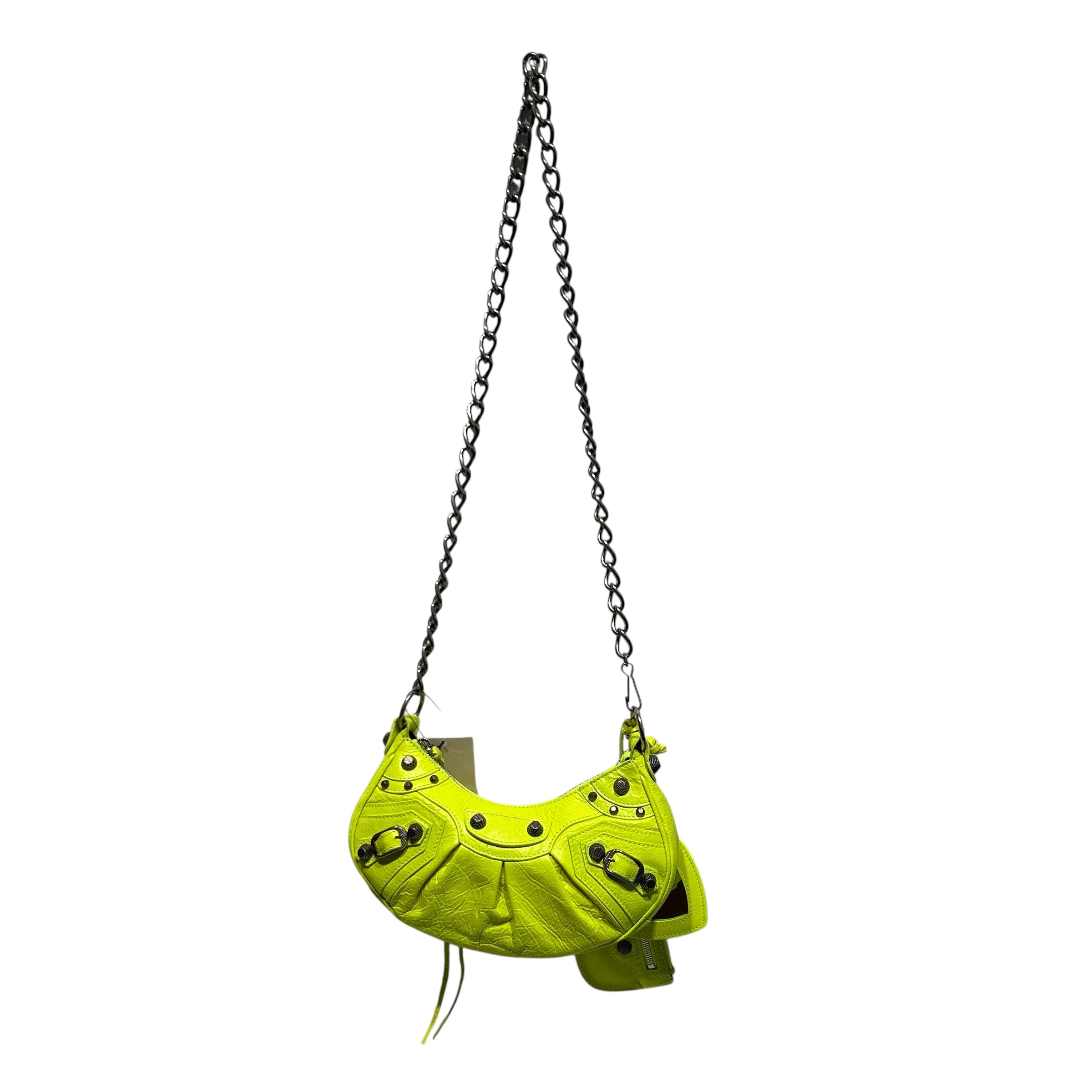 BALENCIAGA/Bag/OS/Leather/GRN/Le Cagole Neon Yellow view 1
