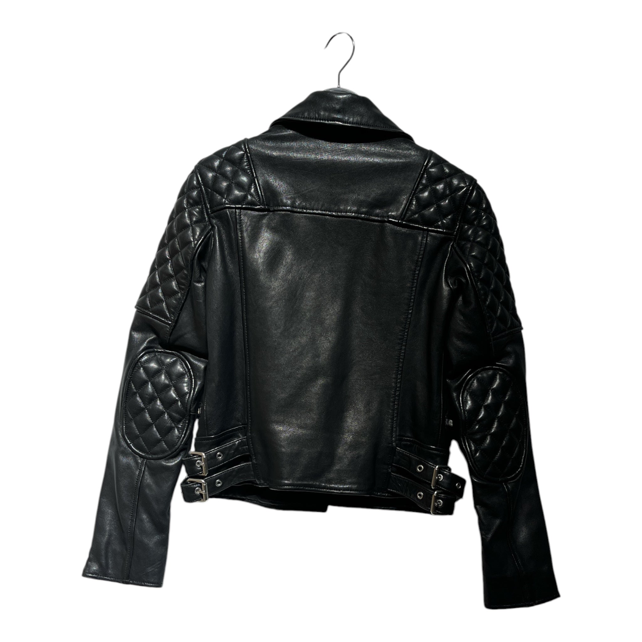 ALLSAINTS/Leather Jkt/0/Leather/BLK/ Quilted Shoulders Moto view 2
