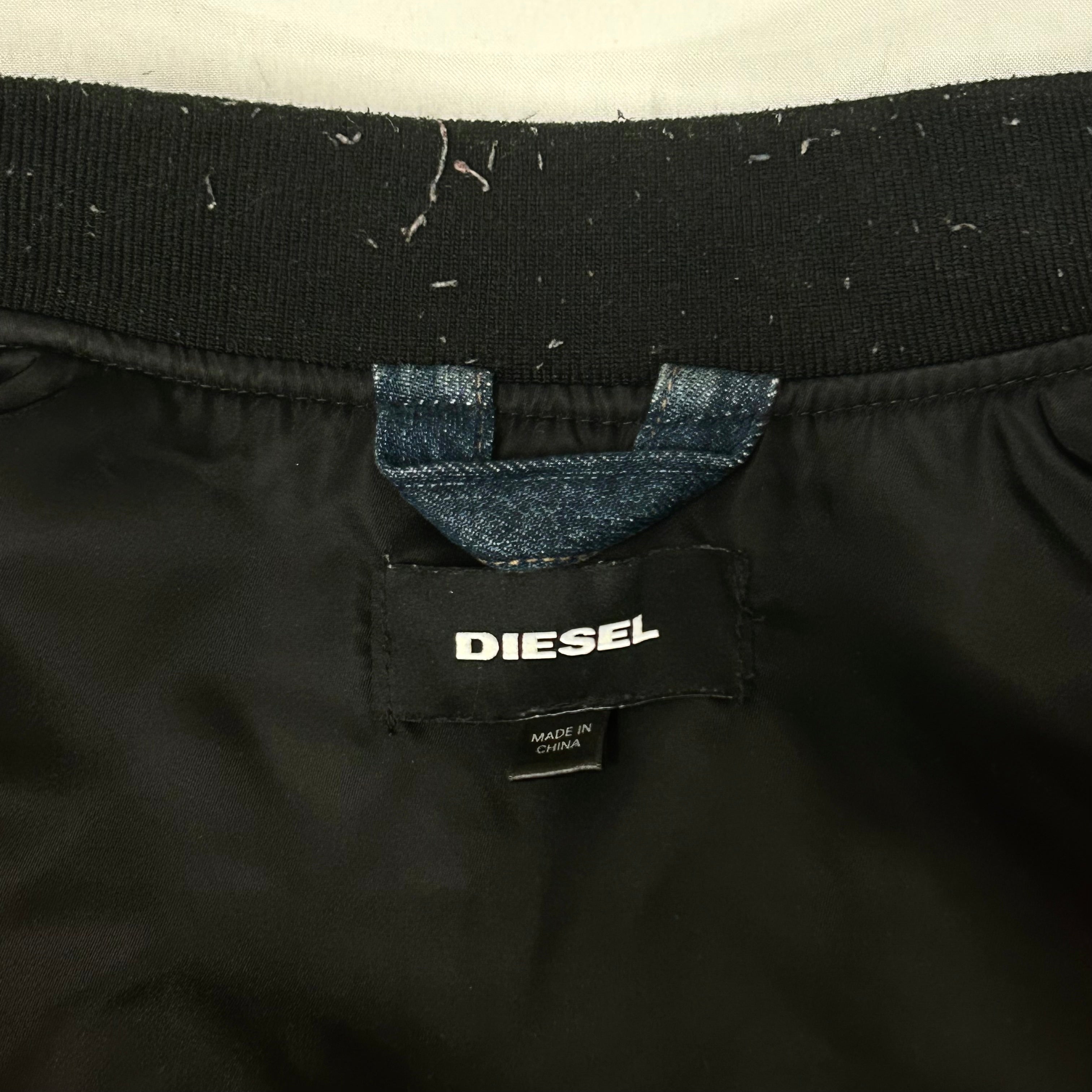 DIESEL/Jacket/L/Nylon/BLK/nylon denim zipper bomber view 3