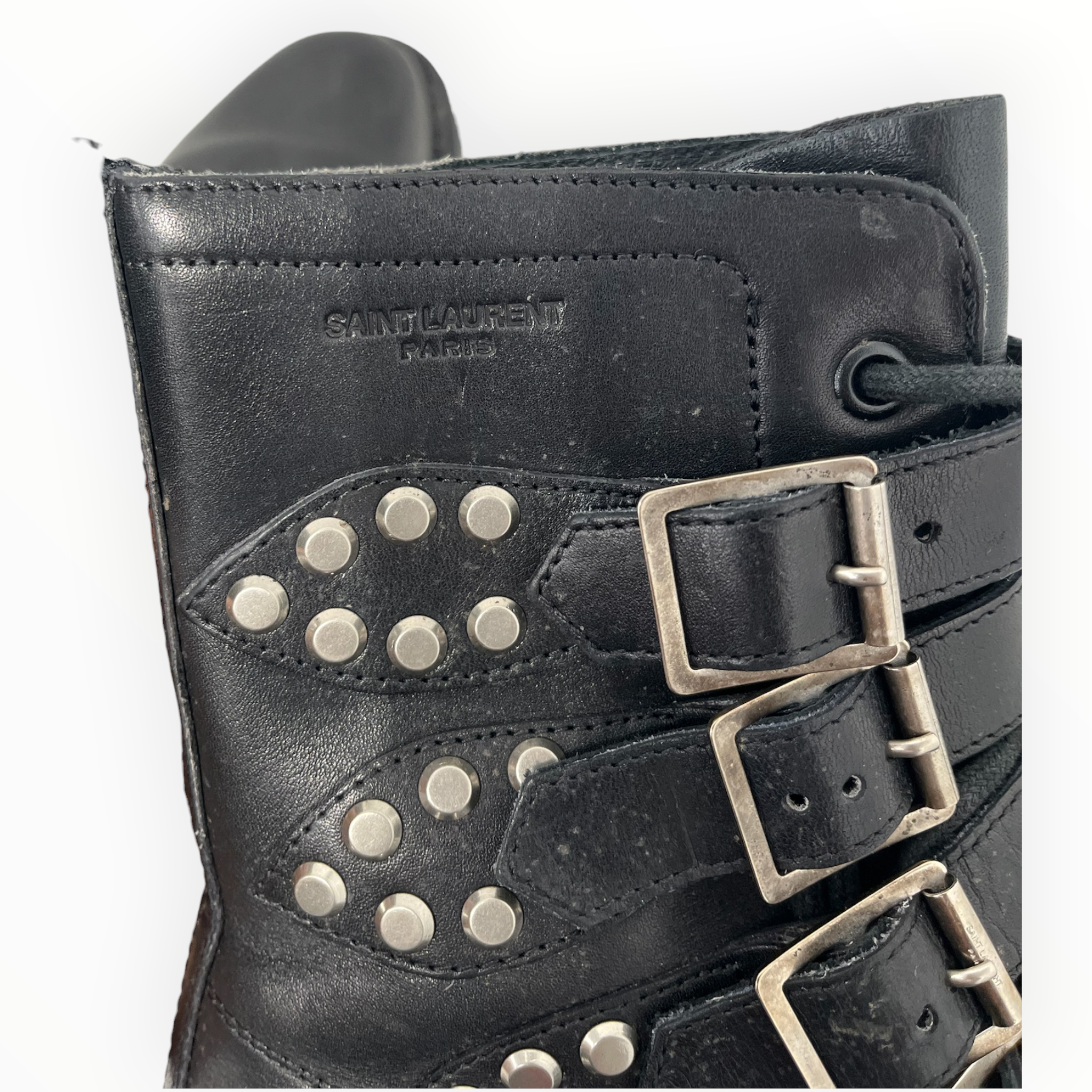 SAINT LAURENT/Boots/EU 39/Leather/BLK/2013 STUDDED BOOTS view 4