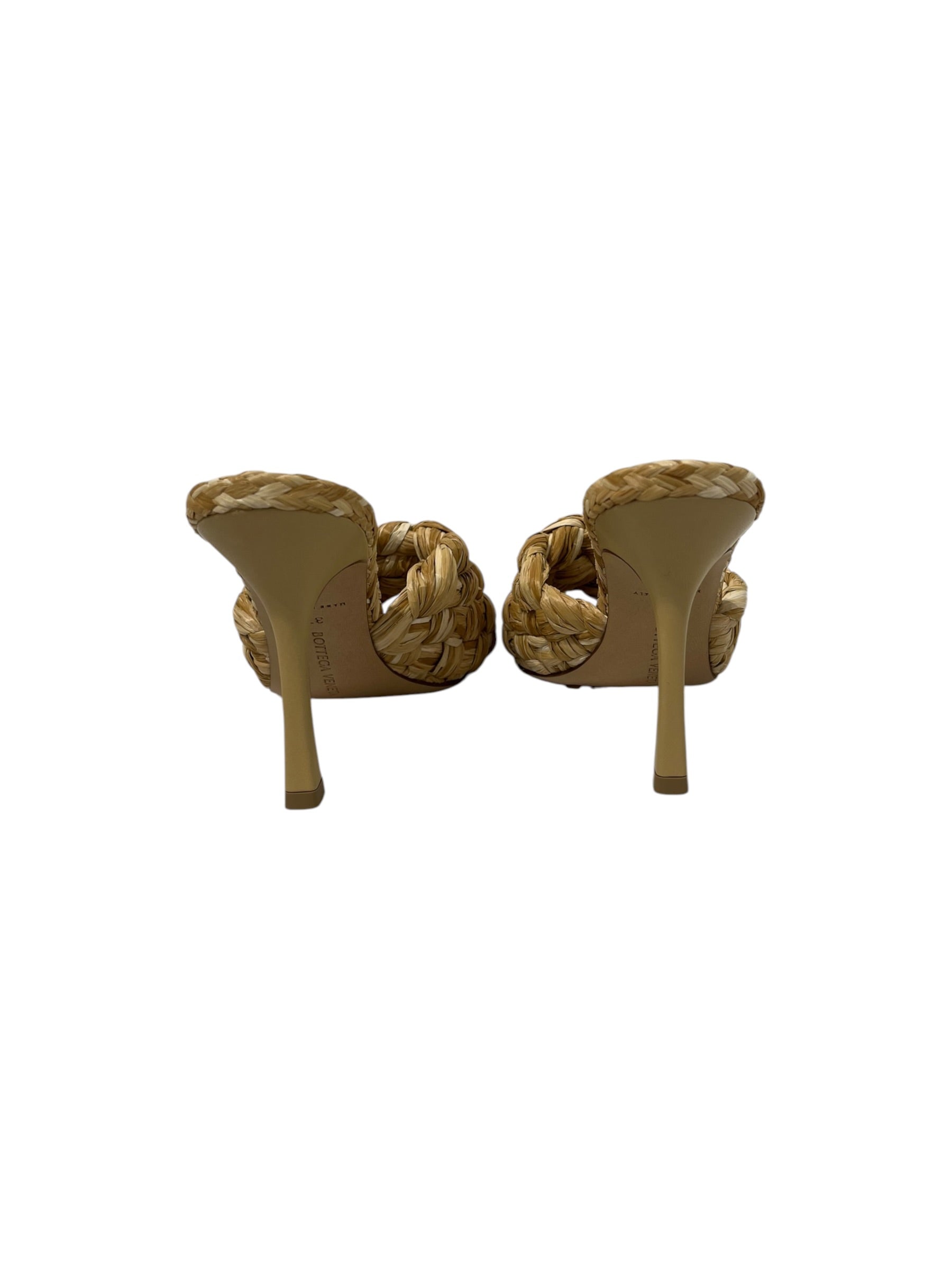 BOTTEGA VENETA/Heels/EU 37/BEG/Open-Toe/hay twine front square view 3