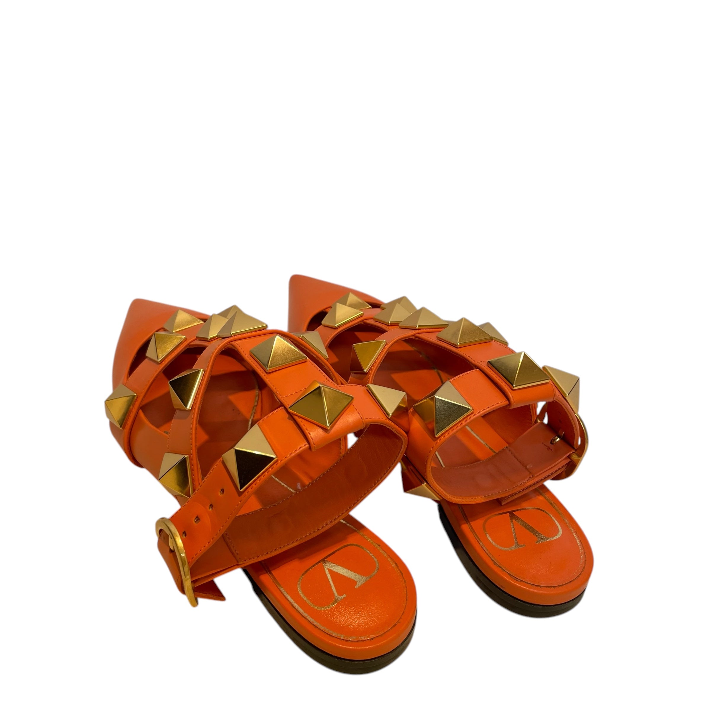 VALENTINO/Sandals/US 6.5/Leather/ORN/Ankle Strap/gld studs view 2
