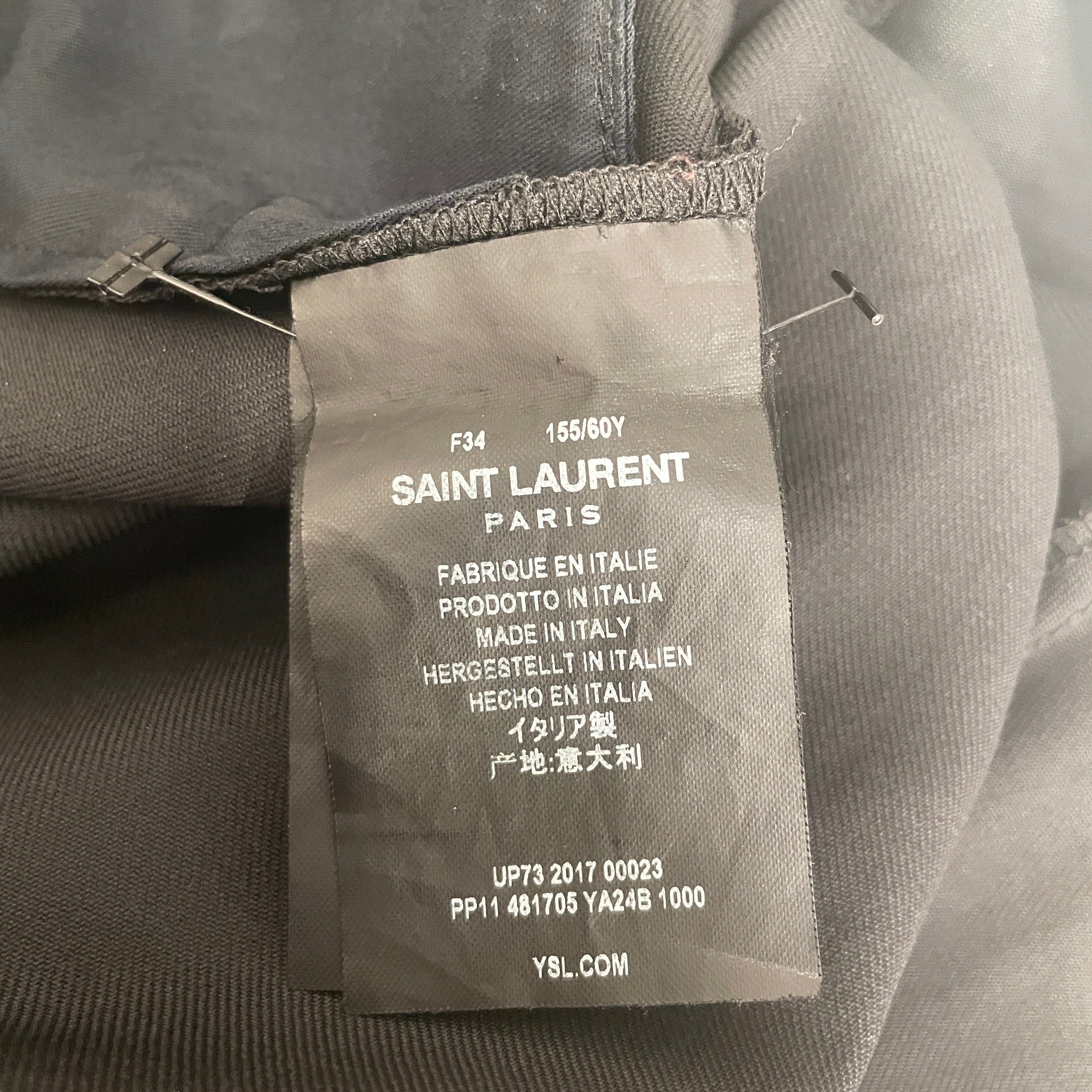 SAINT LAURENT/Skinny Pants/34/Polyester/BLK/PLEATED TROUSER view 4
