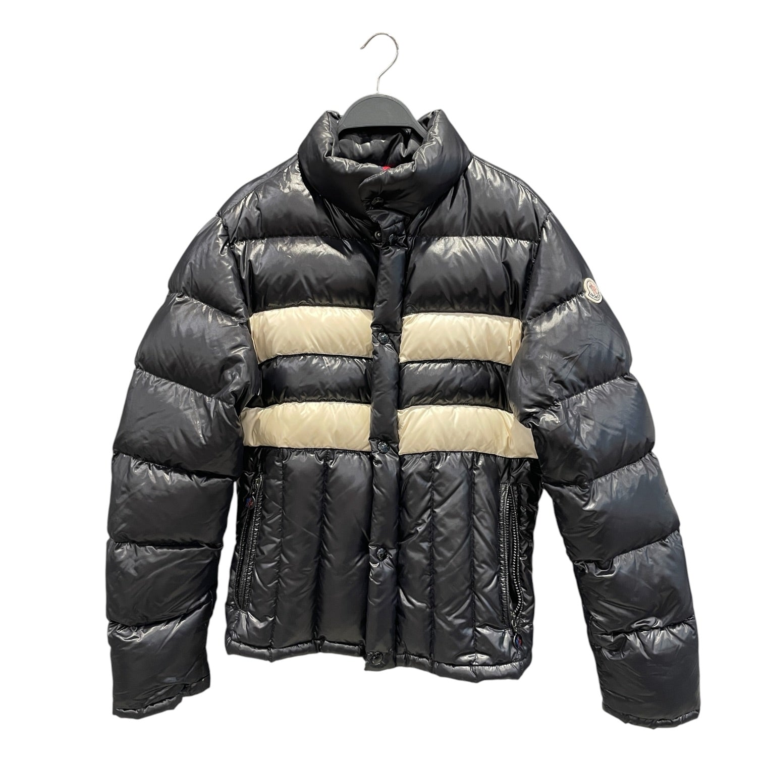 MONCLER/Puffer Jkt/1/Nylon/BLK/Thomas Down White-Stripes view 1