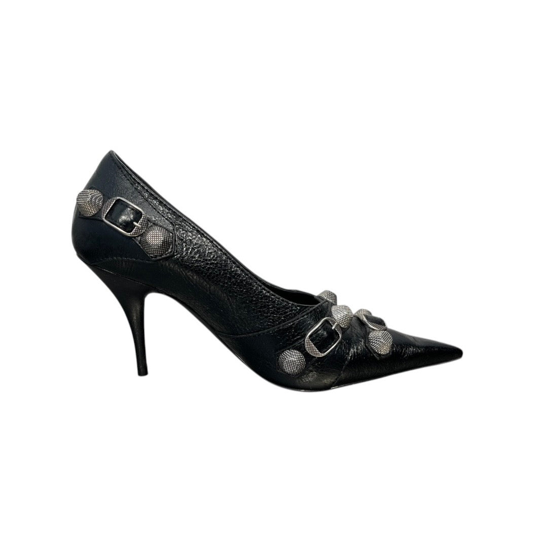 BALENCIAGA/Heels/EU 37/Leather/BLK/Cagole Pumps view 3
