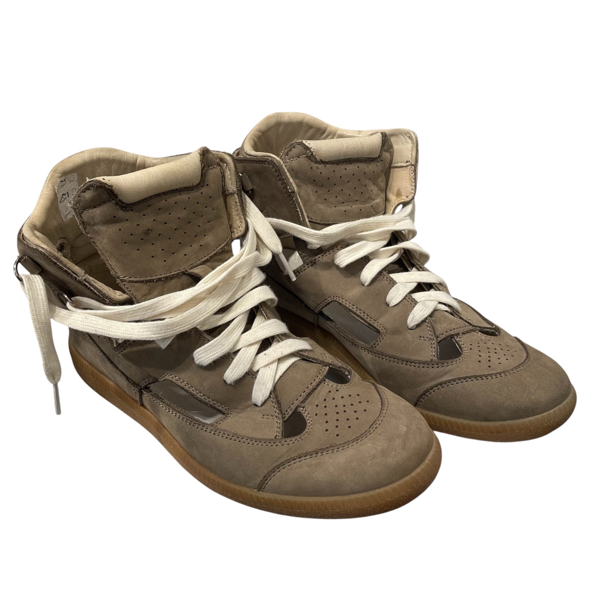 Maison Martin Margiela/Hi-Sneakers/Suede/BEG/leather trainers view 1