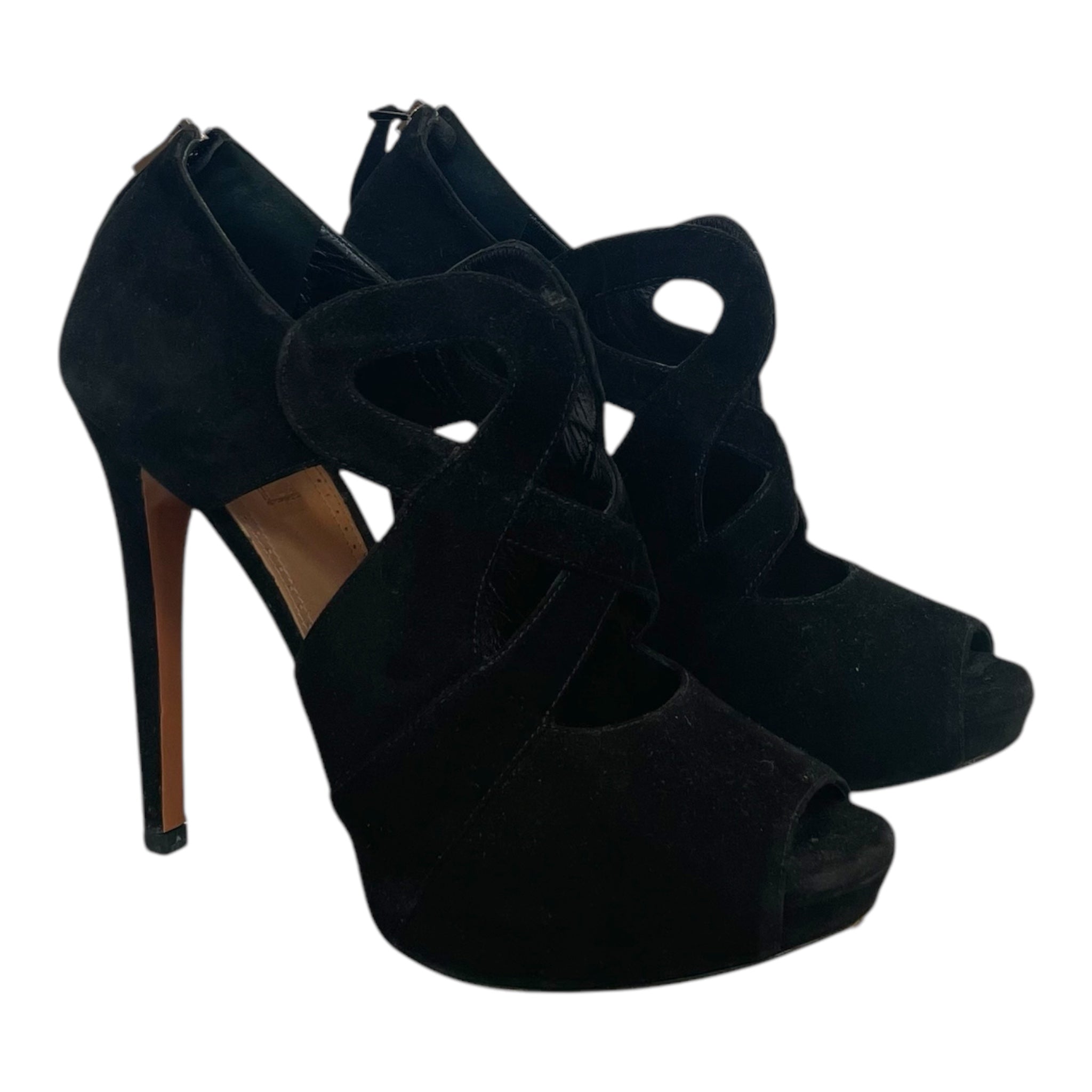 ALAIA/Heels/US 6.5/Suede/BLK/Open-Toe/VELVET BLACK ALAIA HEELS 37.5 view 1