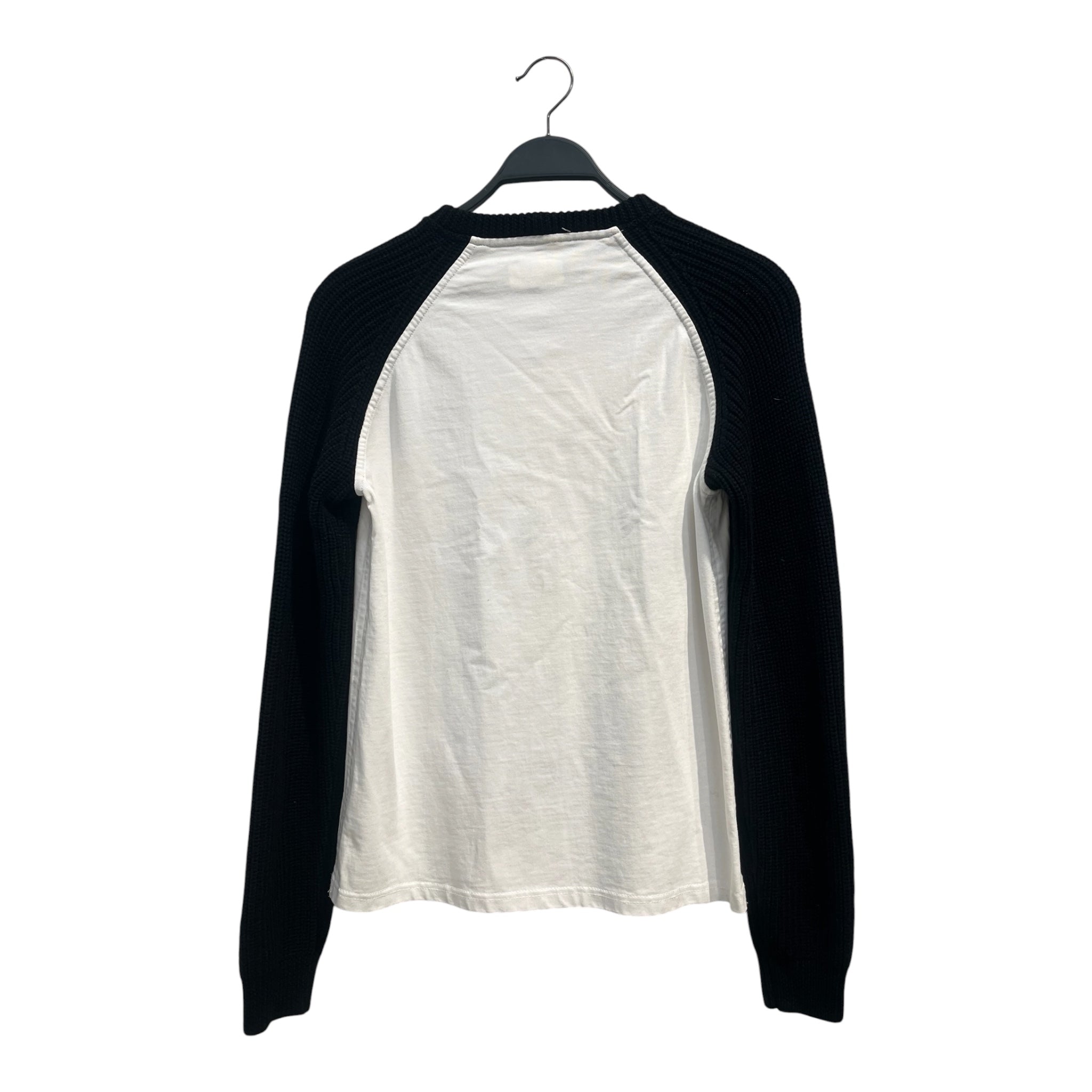 Telfar/Sweatshirt/Cotton/WHT/black knit sleeve sample view 2