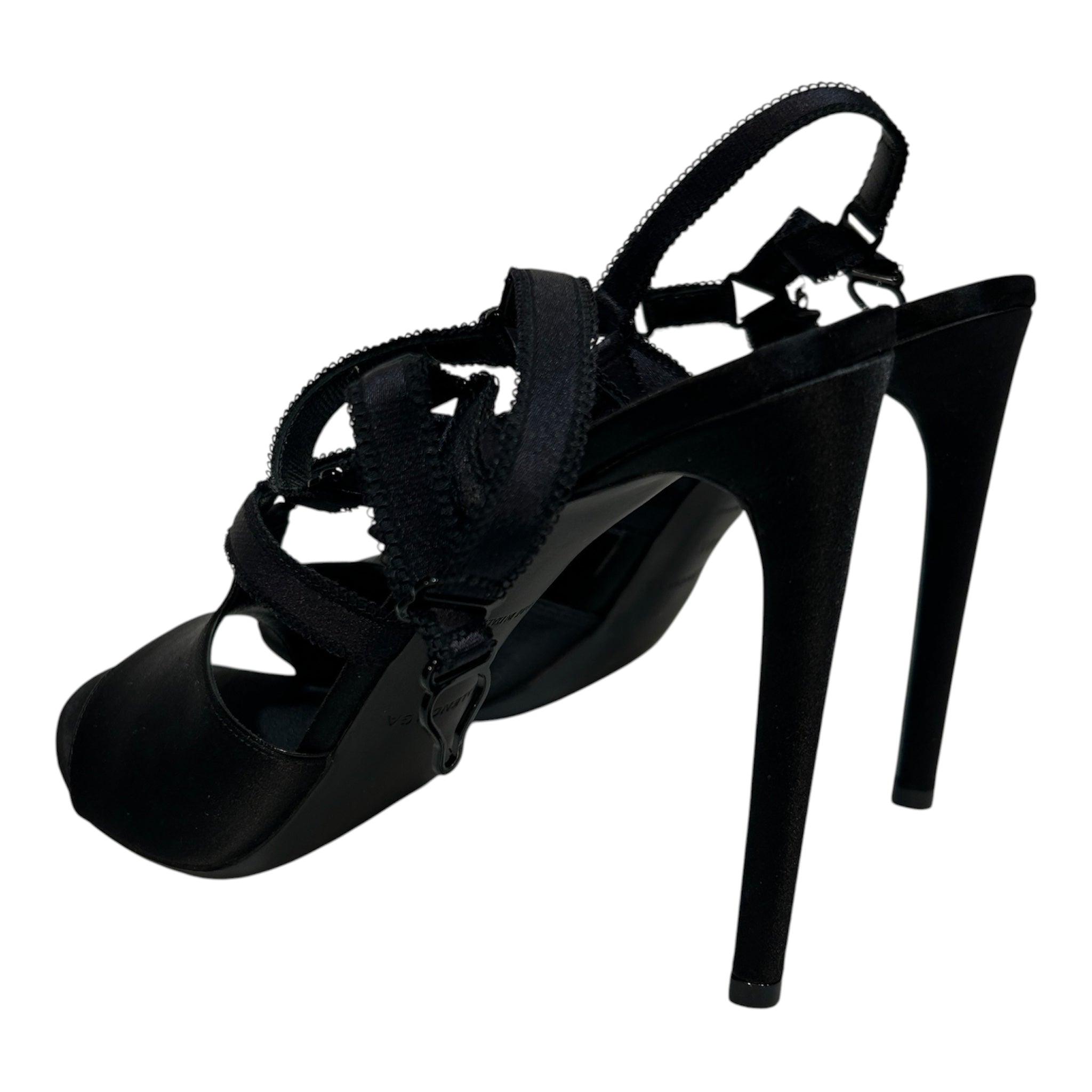 BALENCIAGA/Heels/US 10/BLK/Sandal Tess Gomma Satin Heel view 2